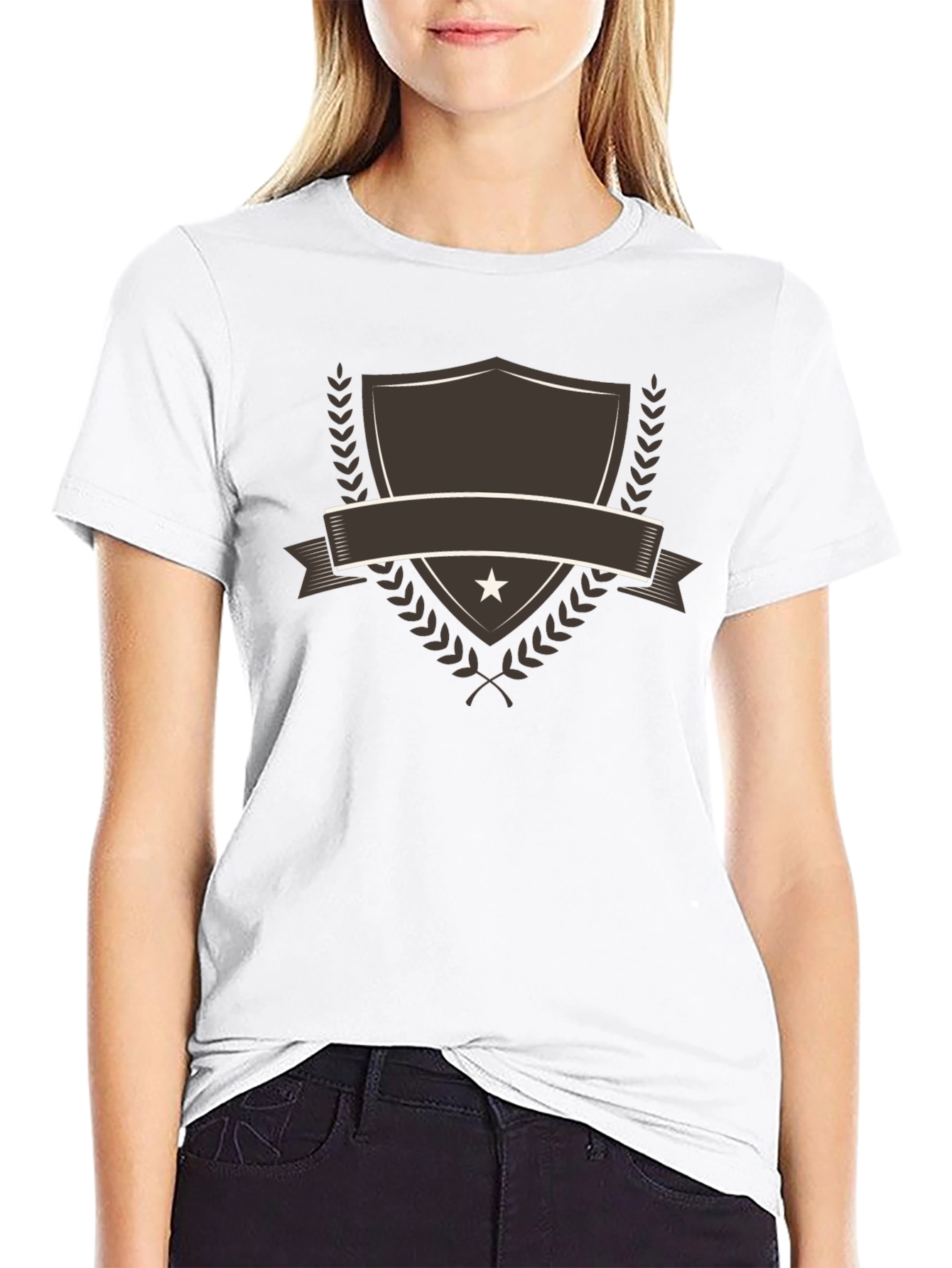 Black Emblem Shield Graphic Tee - Stylish Casual Shirt view 9