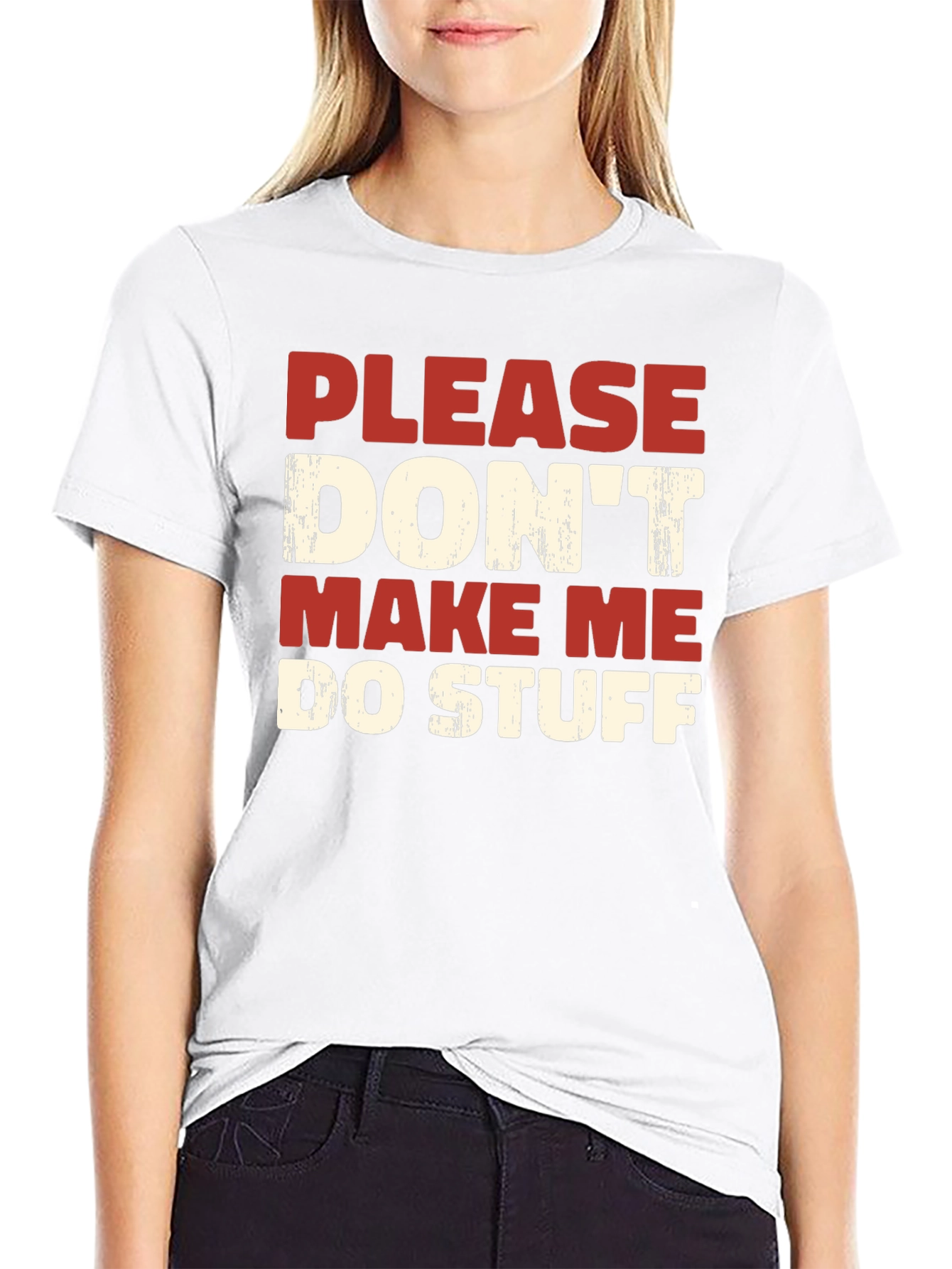 Black Funny Graphic Tee: Please Don't Make Me Do Stuff view 9