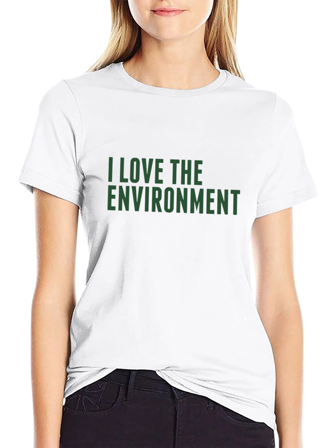 Black Eco-Friendly 'I Love the Environment' Black T-Shirt view 9