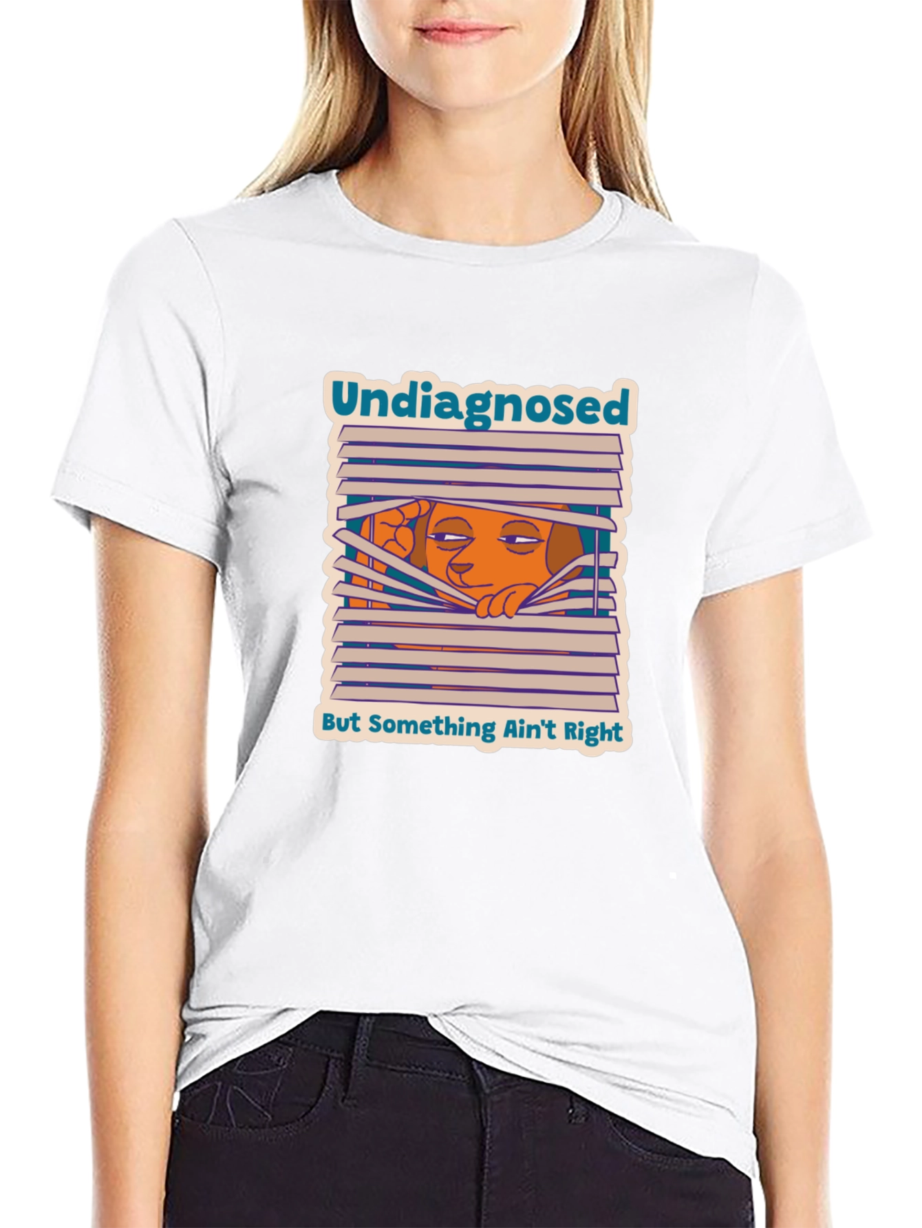 Black Undiagnosed Tee: Something Ain't Right - Comfy Novelty T-Shirt view 9