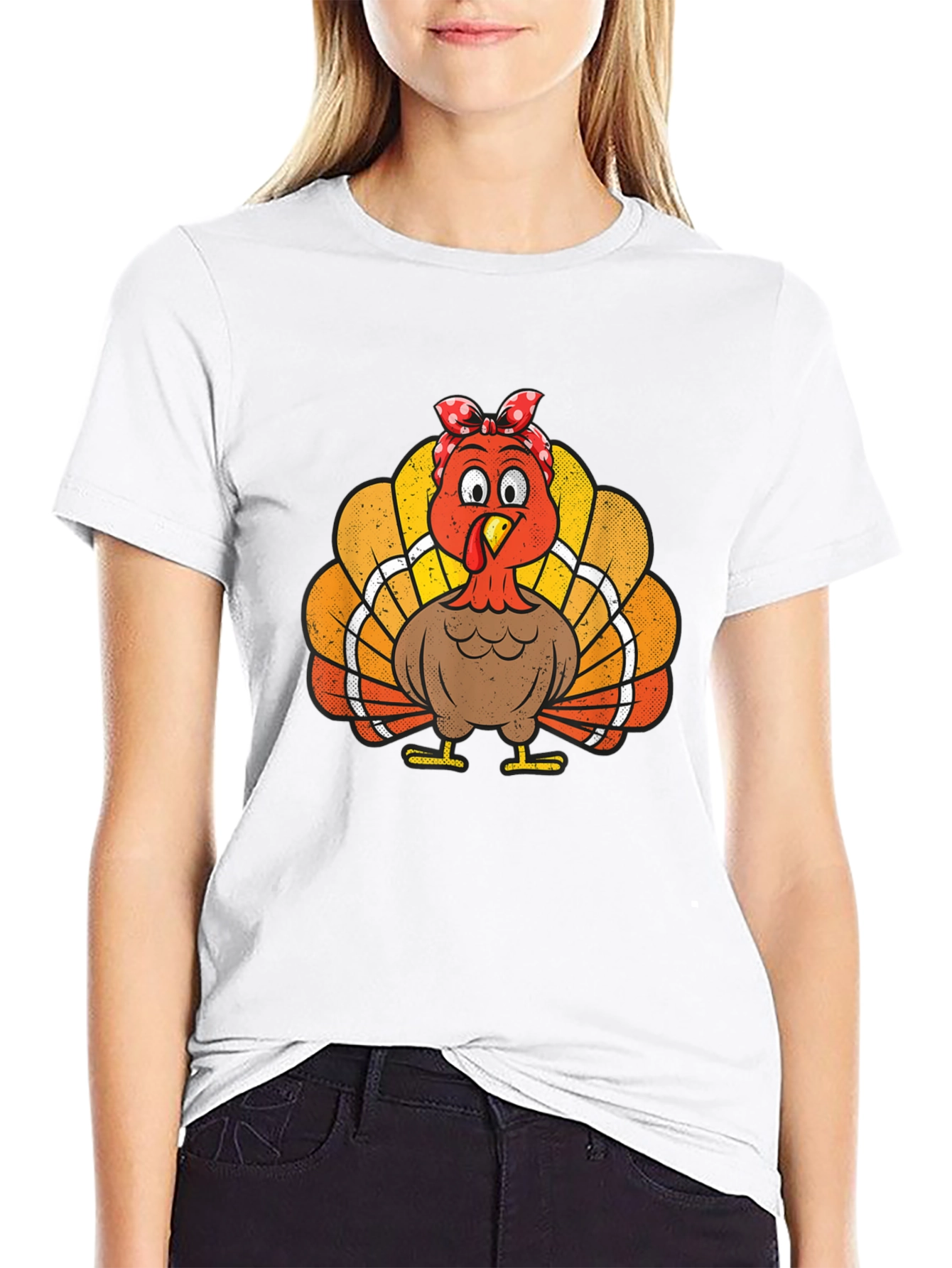 Black Thanksgiving Turkey Bandana T-Shirt view 9