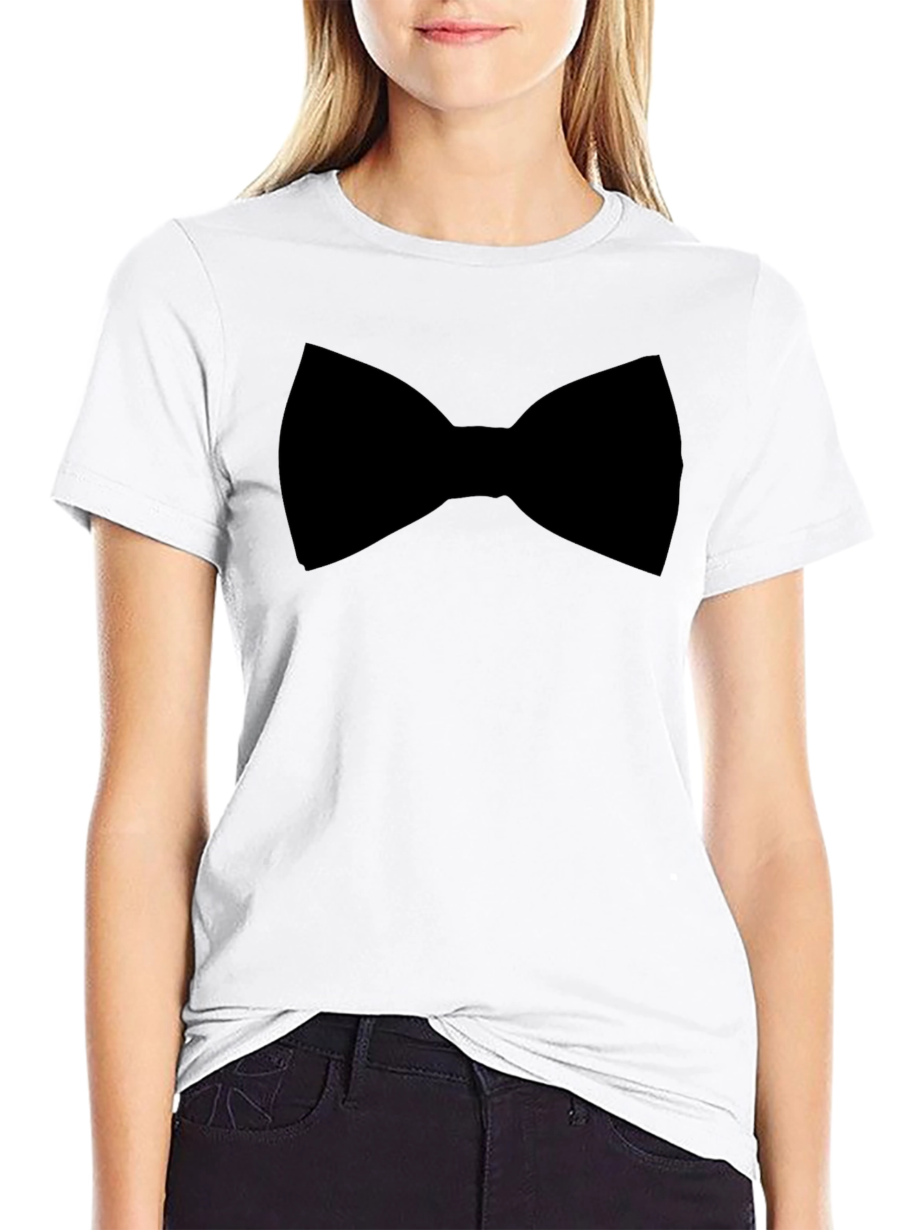 Black Black Bow Tie Graphic Tee - Menswear Casual view 9
