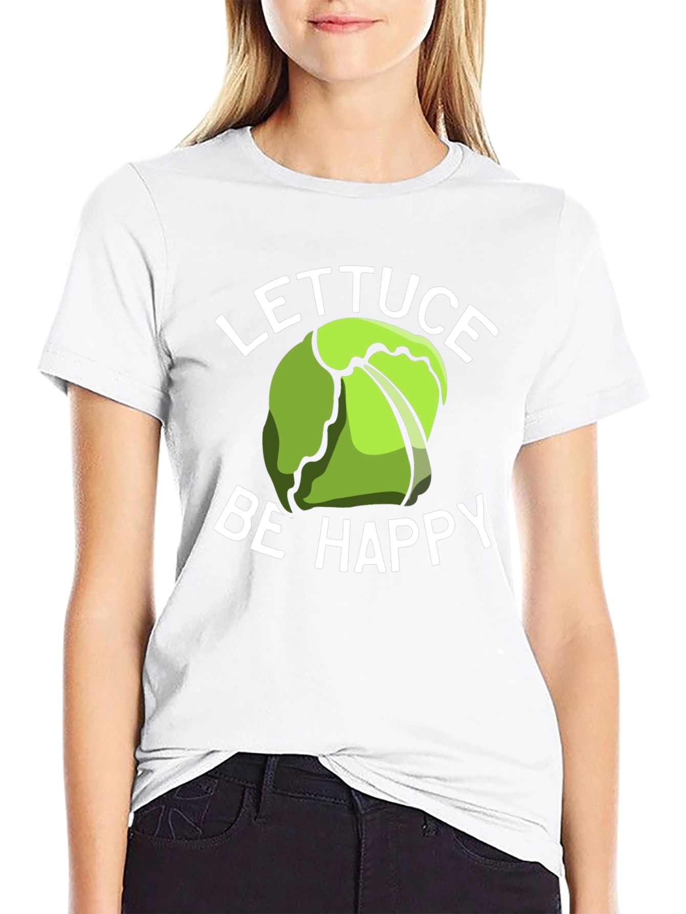 Black Lettuce Be Happy T-Shirt - Funny Graphic Tee view 9