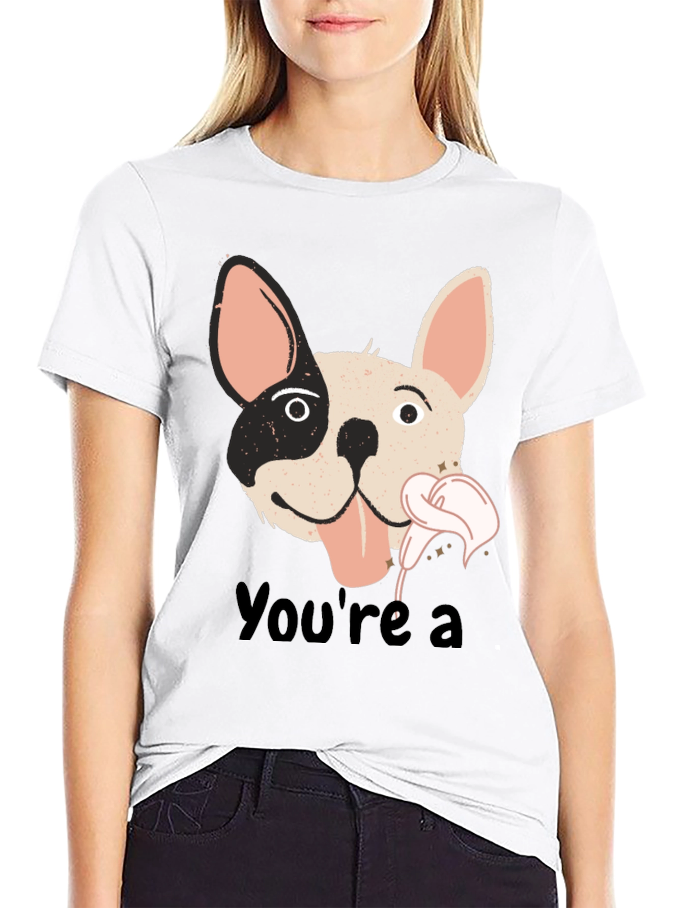 Black You're a Dog T-Shirt - Black Cotton Blend view 9