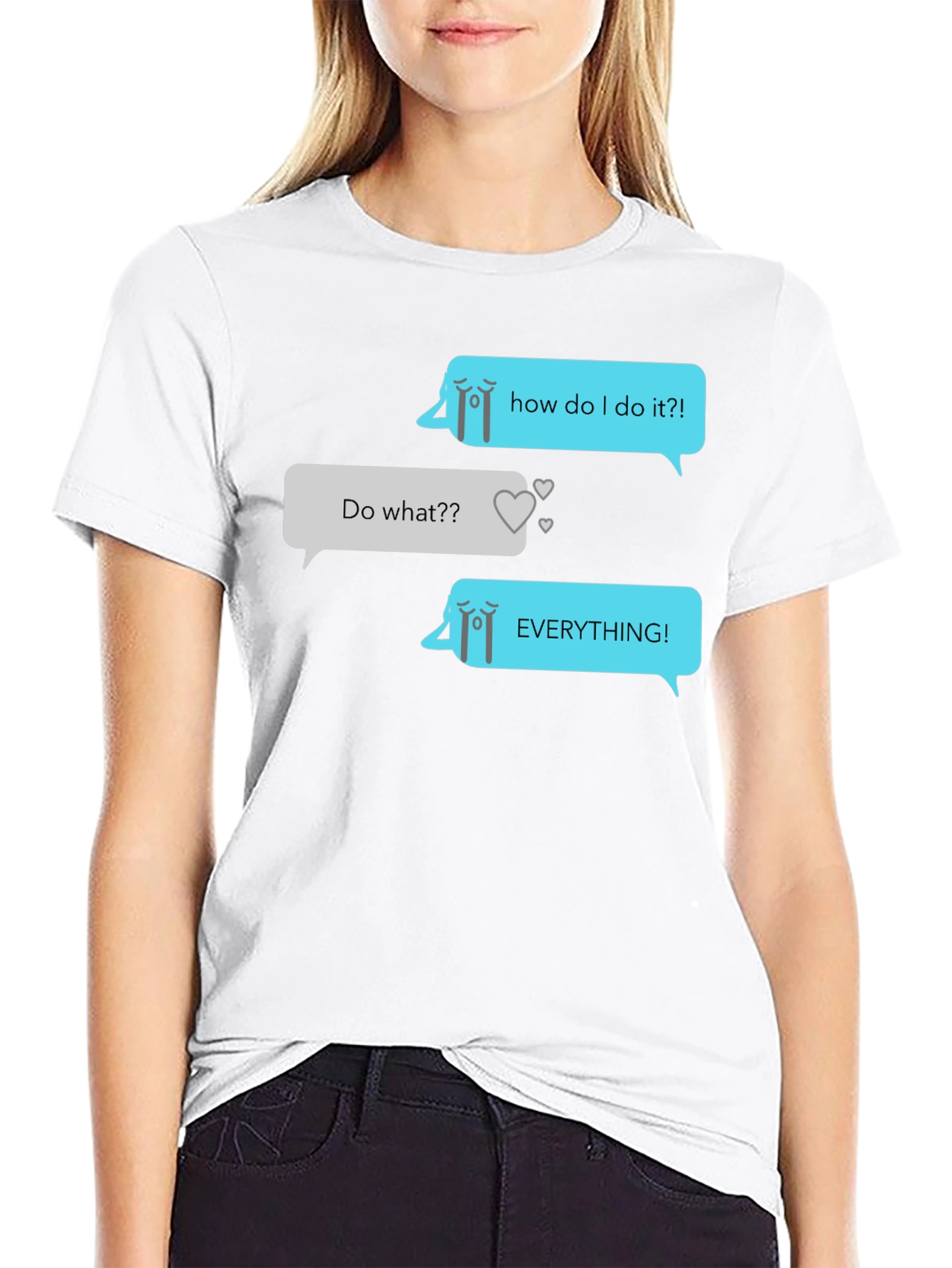 Black Humorous Graphic Texting T-Shirt view 9