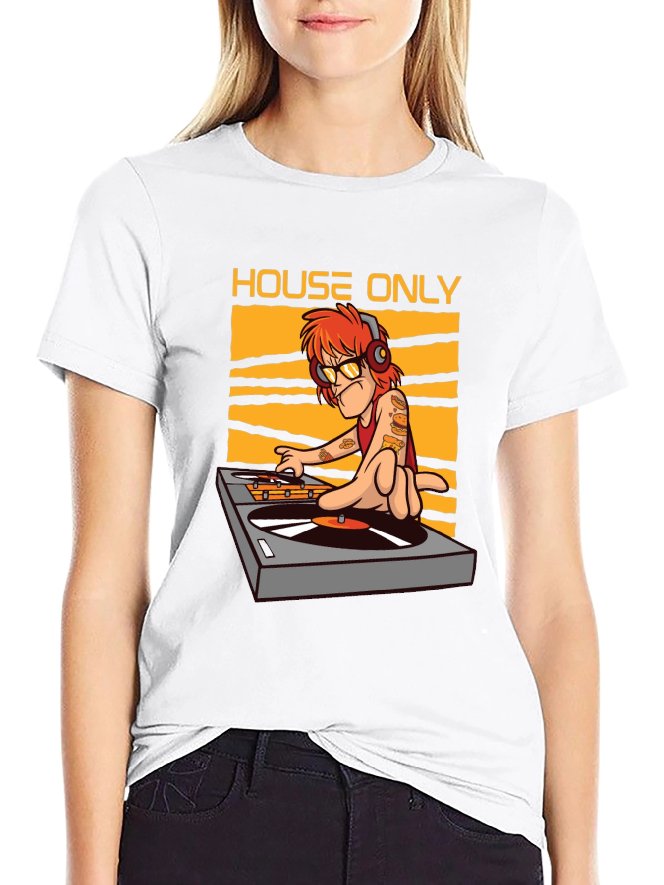 Black House Music DJ Graphic T-Shirt view 9