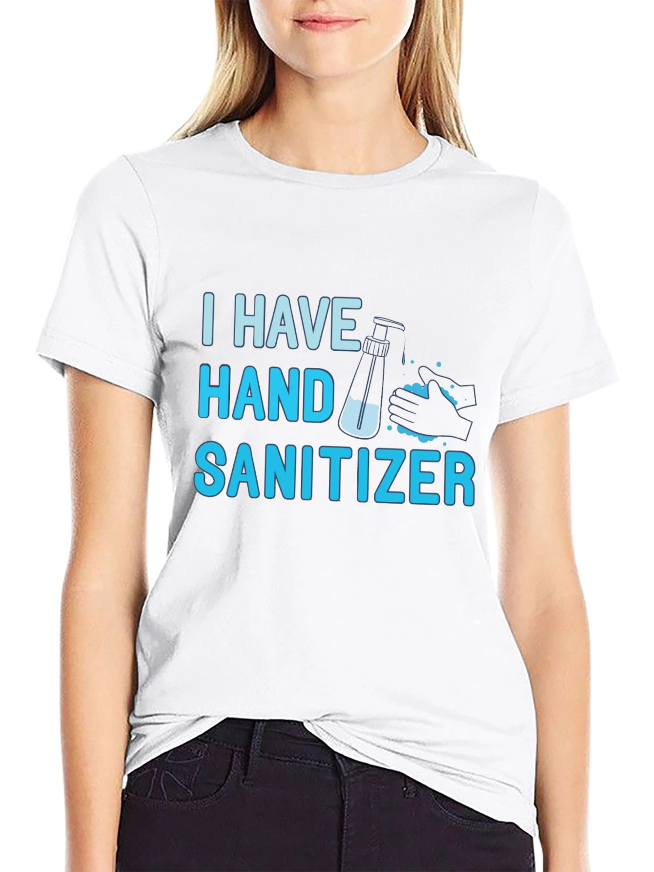 Black I Have Hand Sanitizer T-Shirt - Funny Graphic Tee view 9