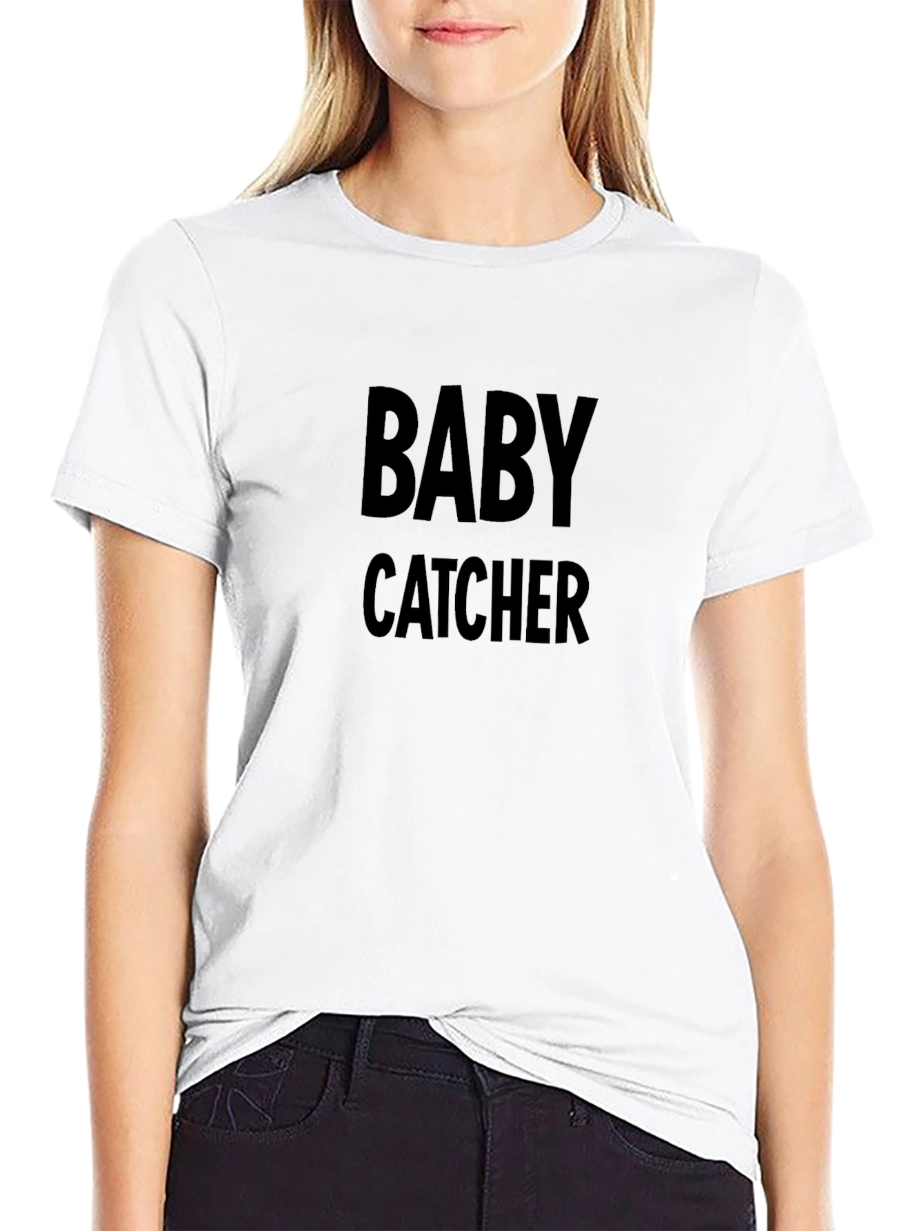 Black Baby Catcher Black T-Shirt Funny Graphic Tee view 9
