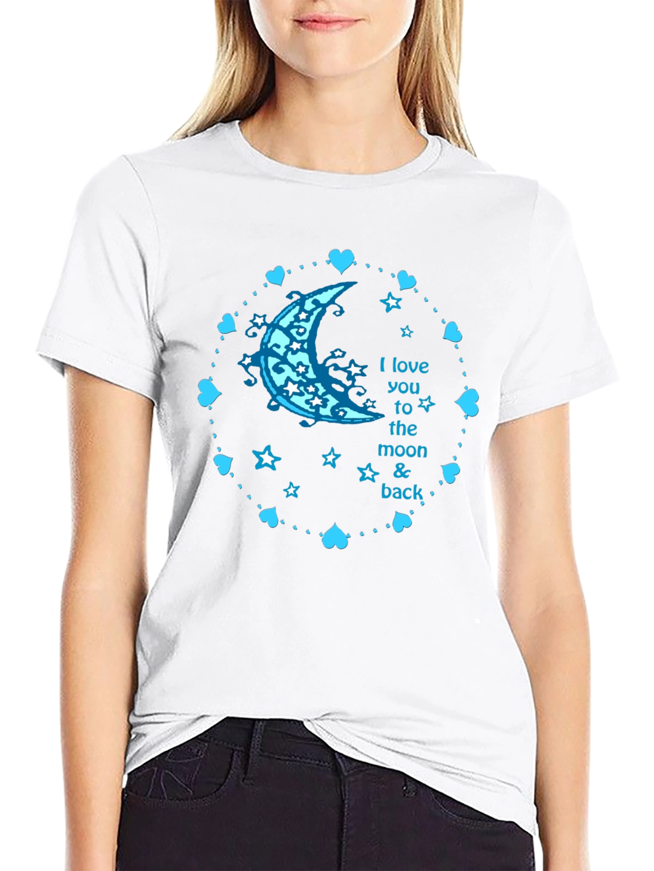 Black I Love You to the Moon & Back T-Shirt view 9