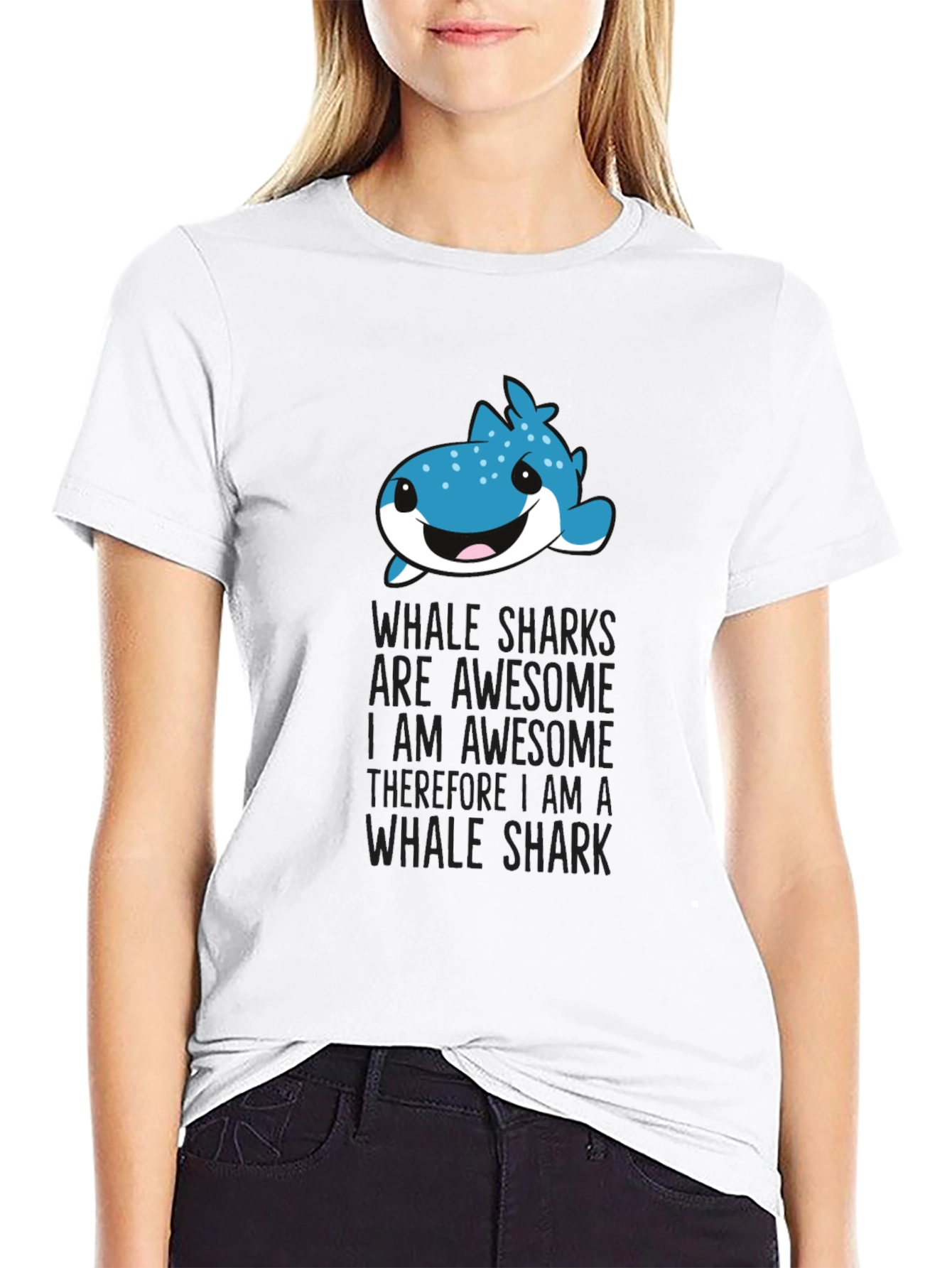 Black Whale Shark Awesome Funny Graphic T-Shirt view 9