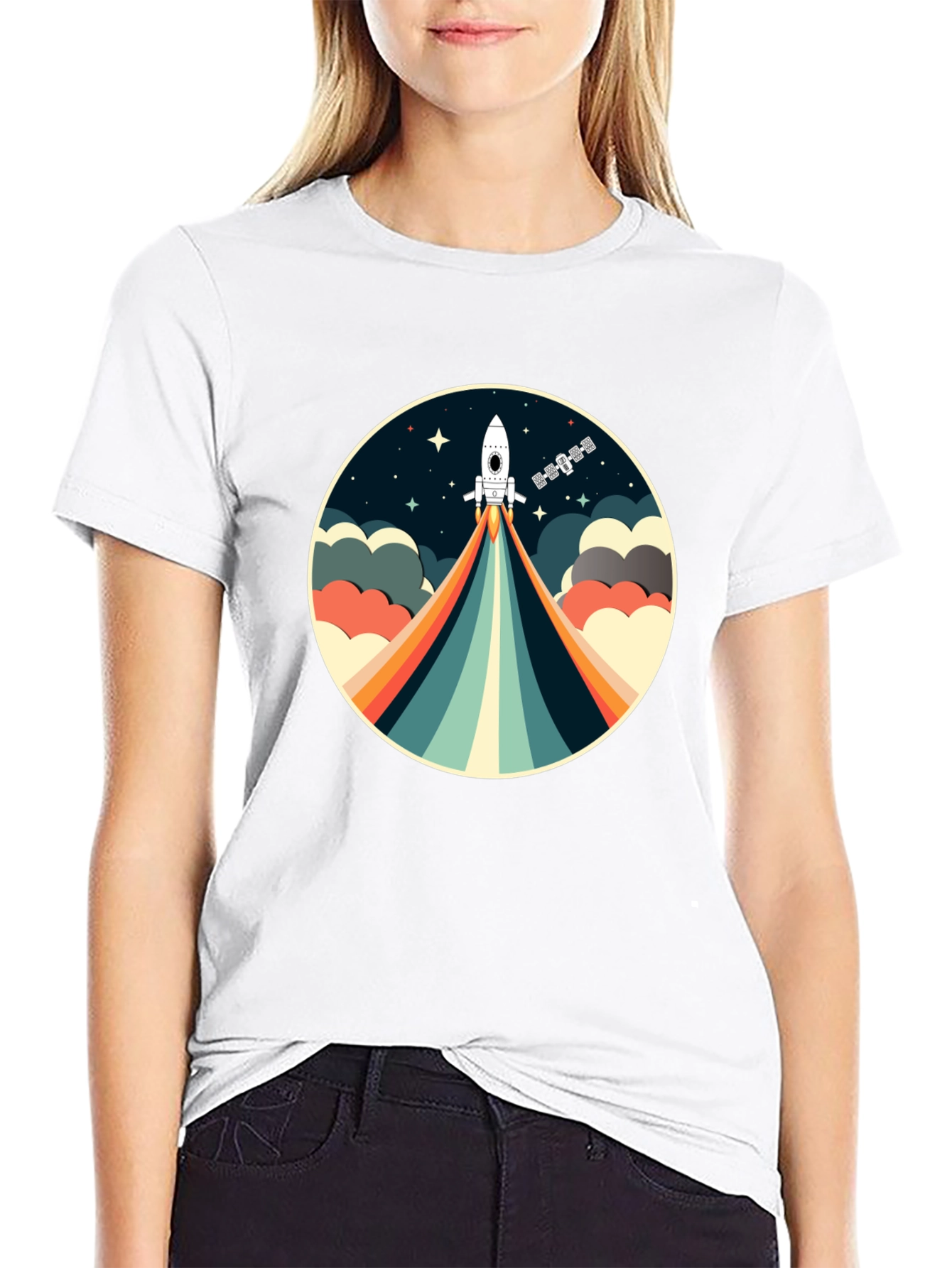 Black Retro Rocket T-Shirt - Space Adventure view 9
