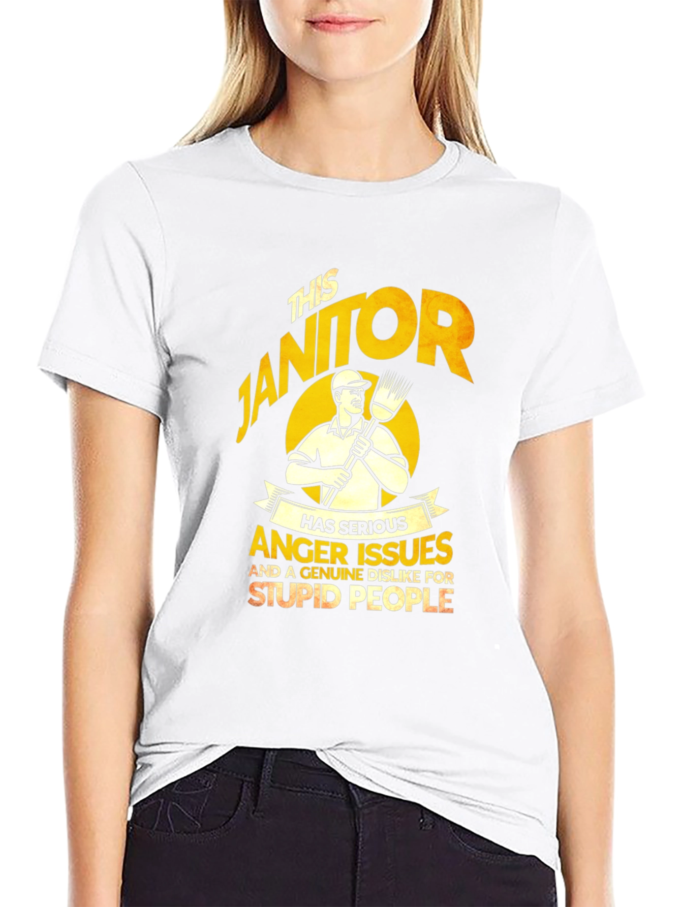 Black Janitor Anger Issues T-Shirt - Funny Novelty Gift view 9