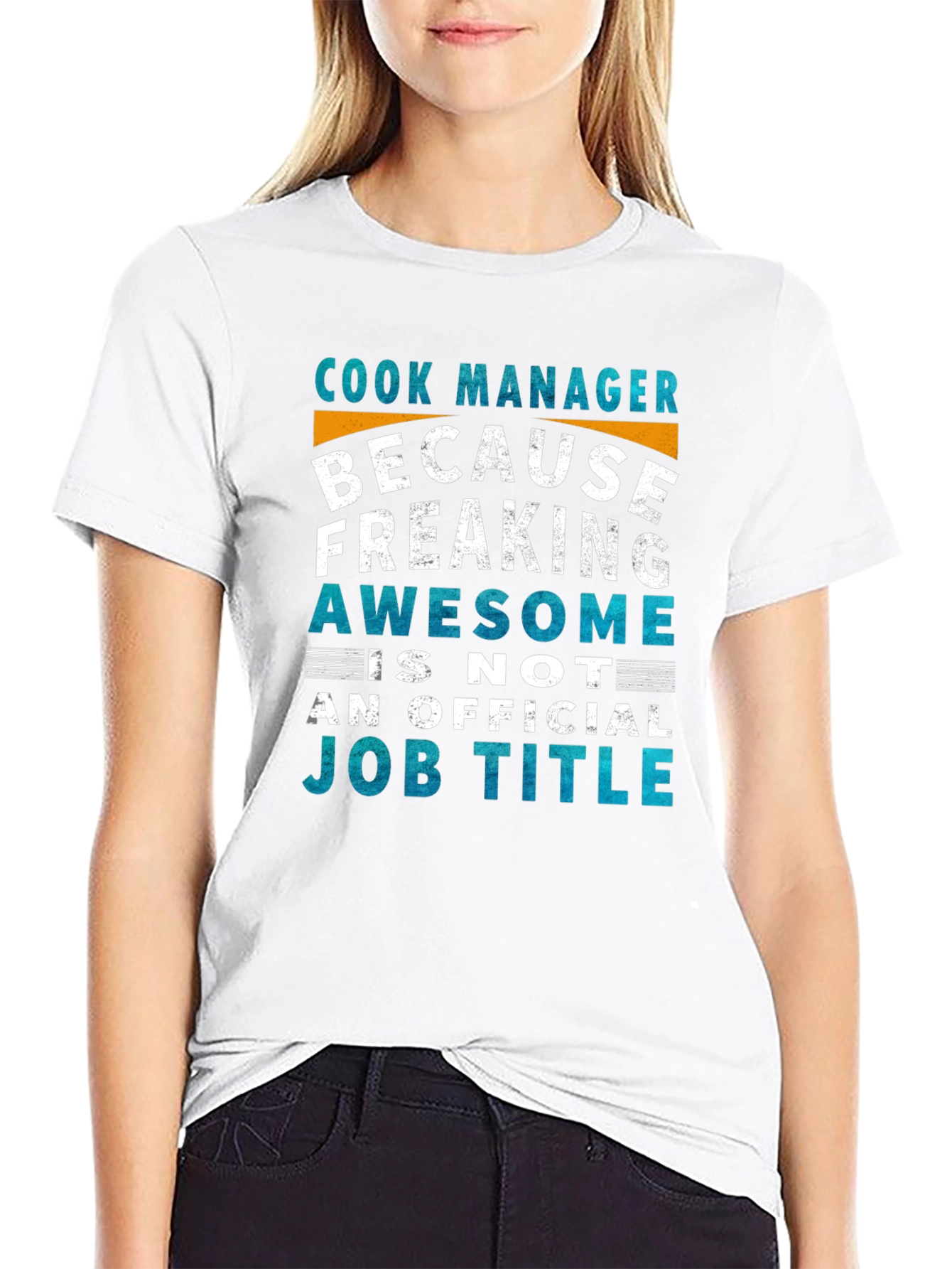 Black Cook Manager Awesome Job Title T-Shirt view 9