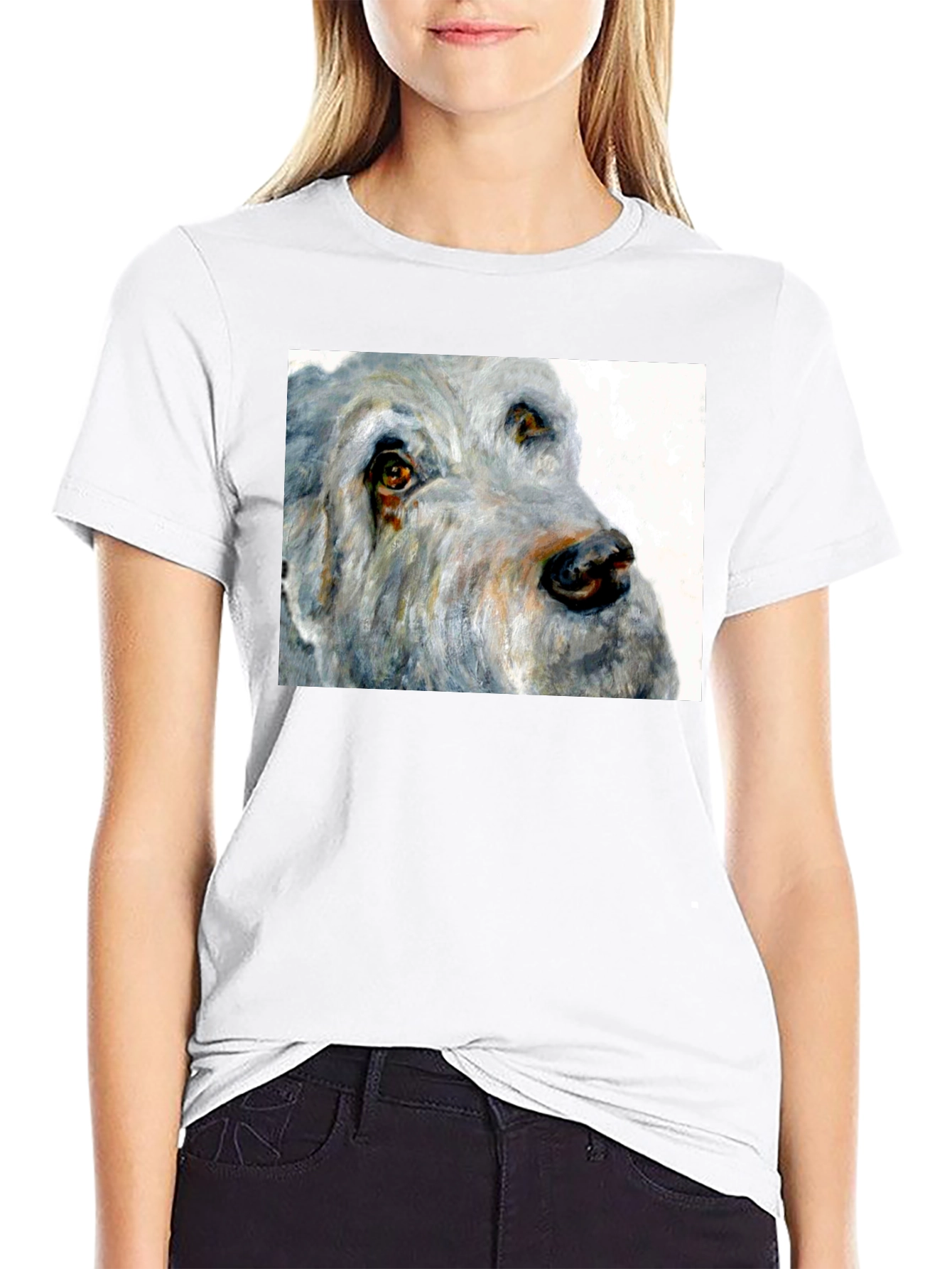 Black Dog Portrait Black T-Shirt view 9