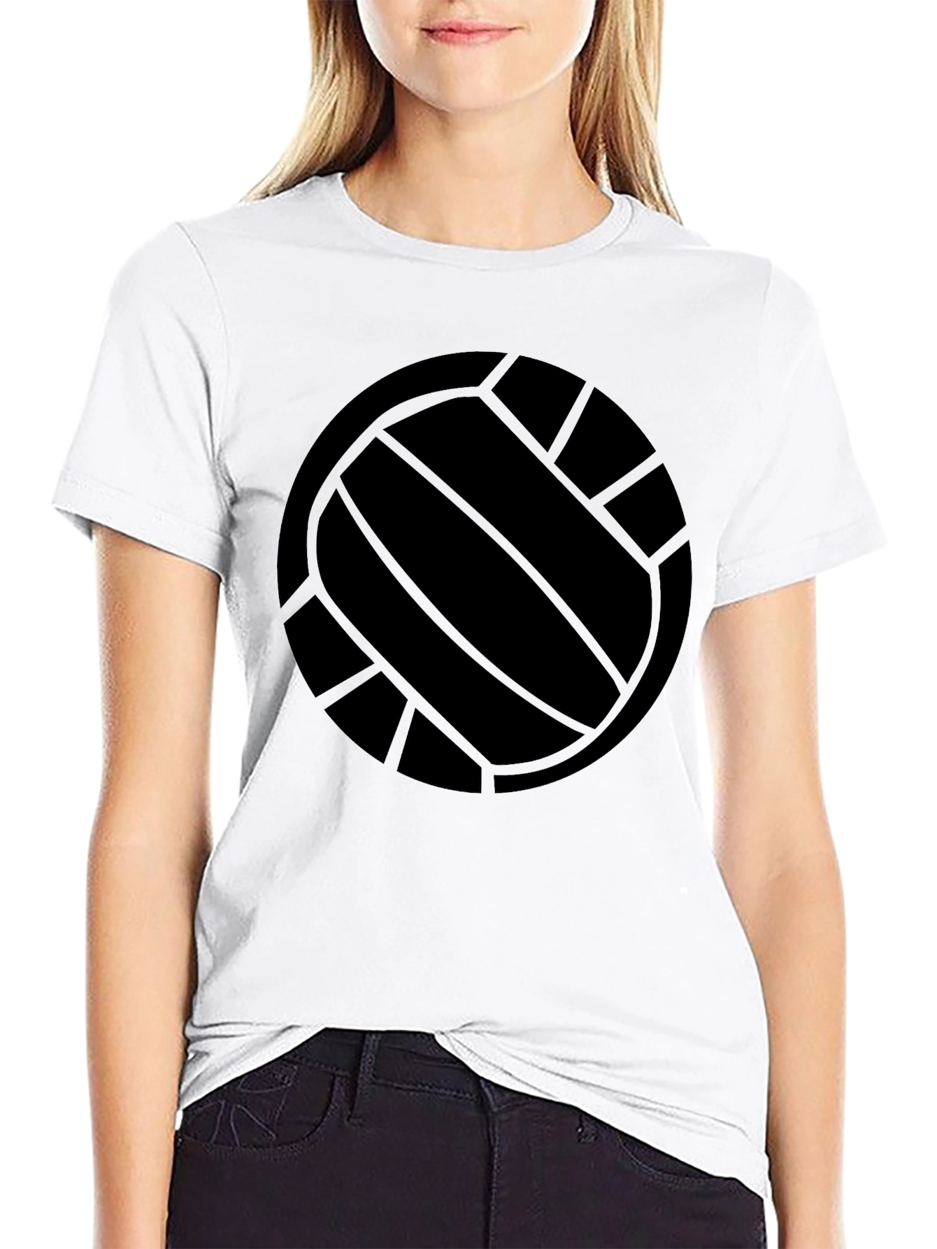 Black Black Volleyball Graphic T-Shirt view 9