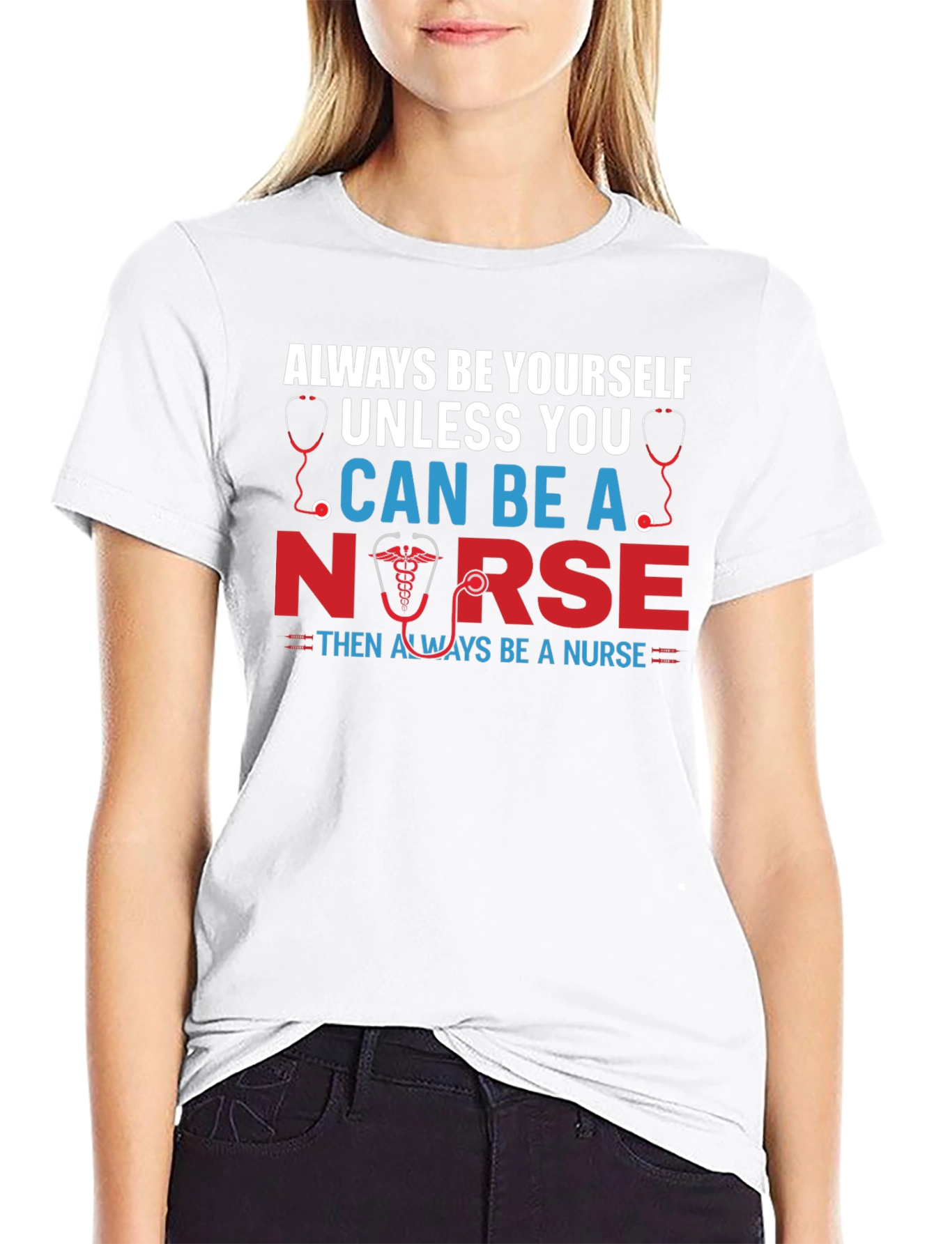 Black Always Be Yourself Nurse Graphic T-Shirt view 9