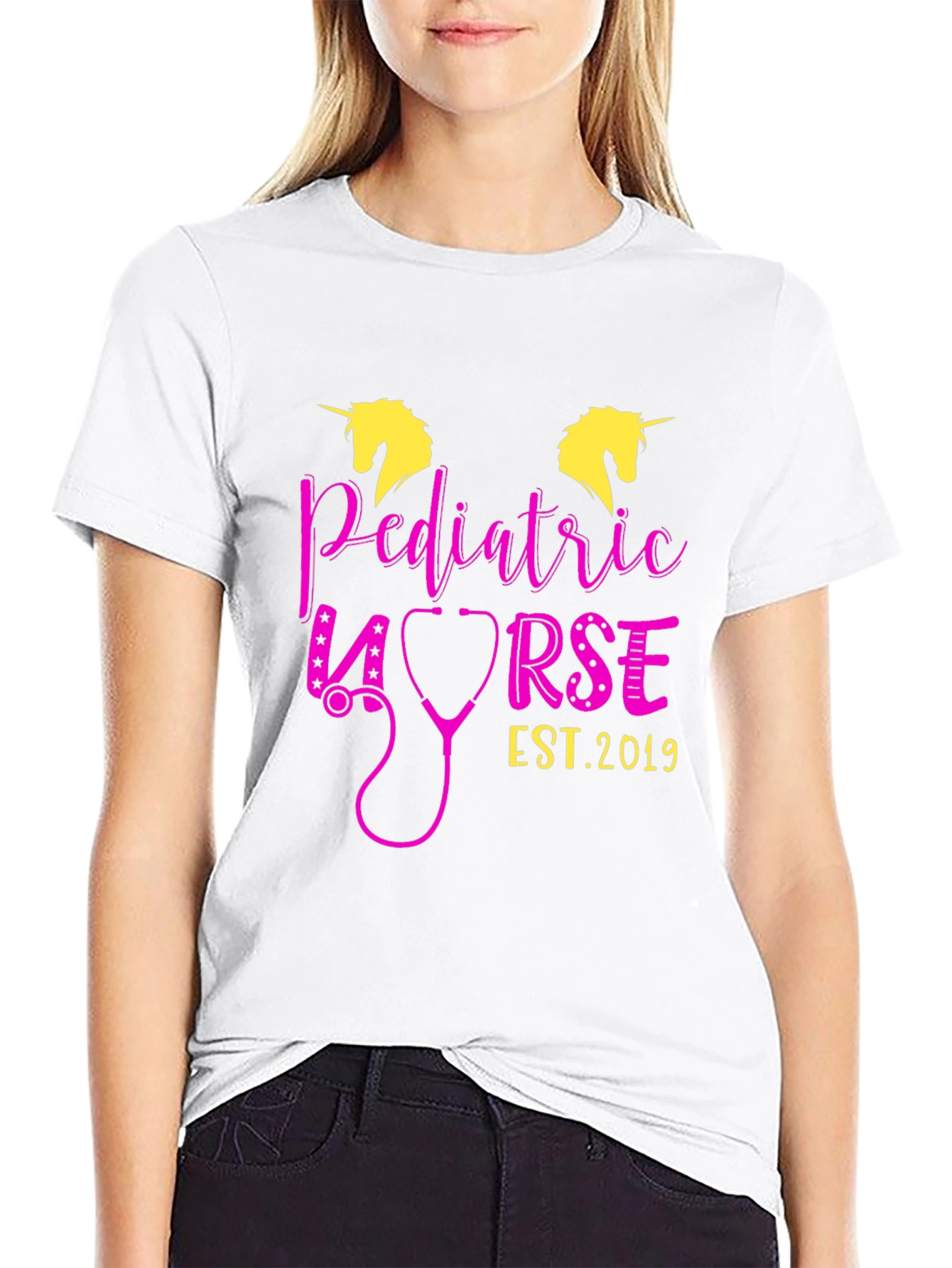 Black Pediatric Nurse Unicorn T-Shirt - Est. 2019 view 9