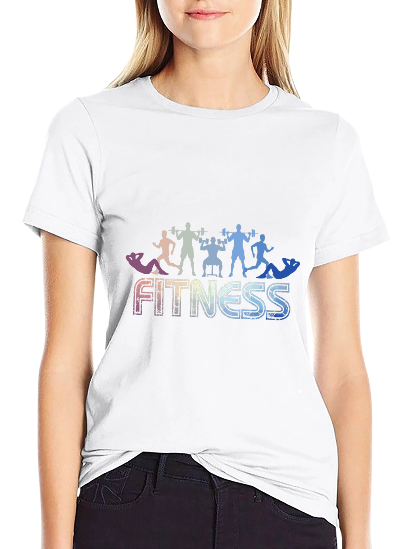Black Fitness Graphic Black T-Shirt view 9