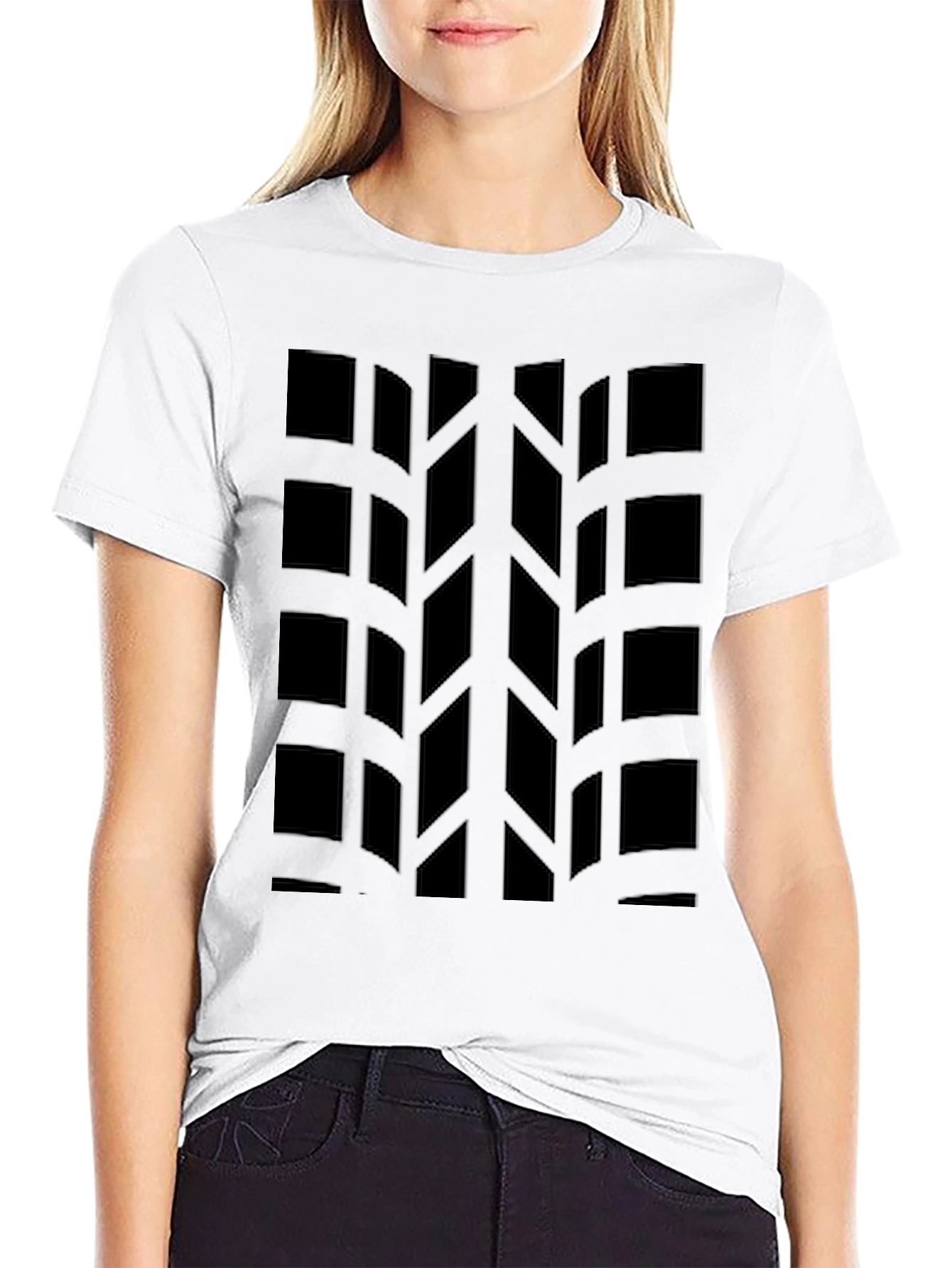 Black Black Tire Tread Graphic Tee - Auto Enthusiast Apparel view 9