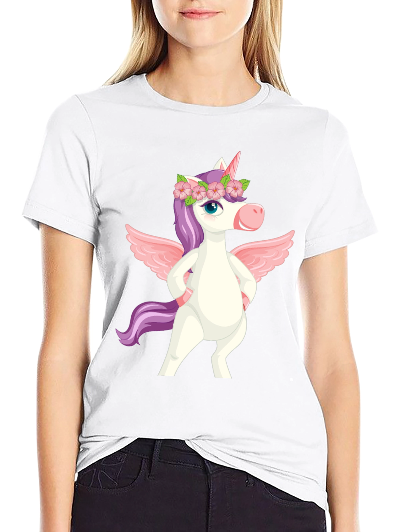 Black Unicorn Pegasus Graphic Tee - Men's Black T-Shirt view 9