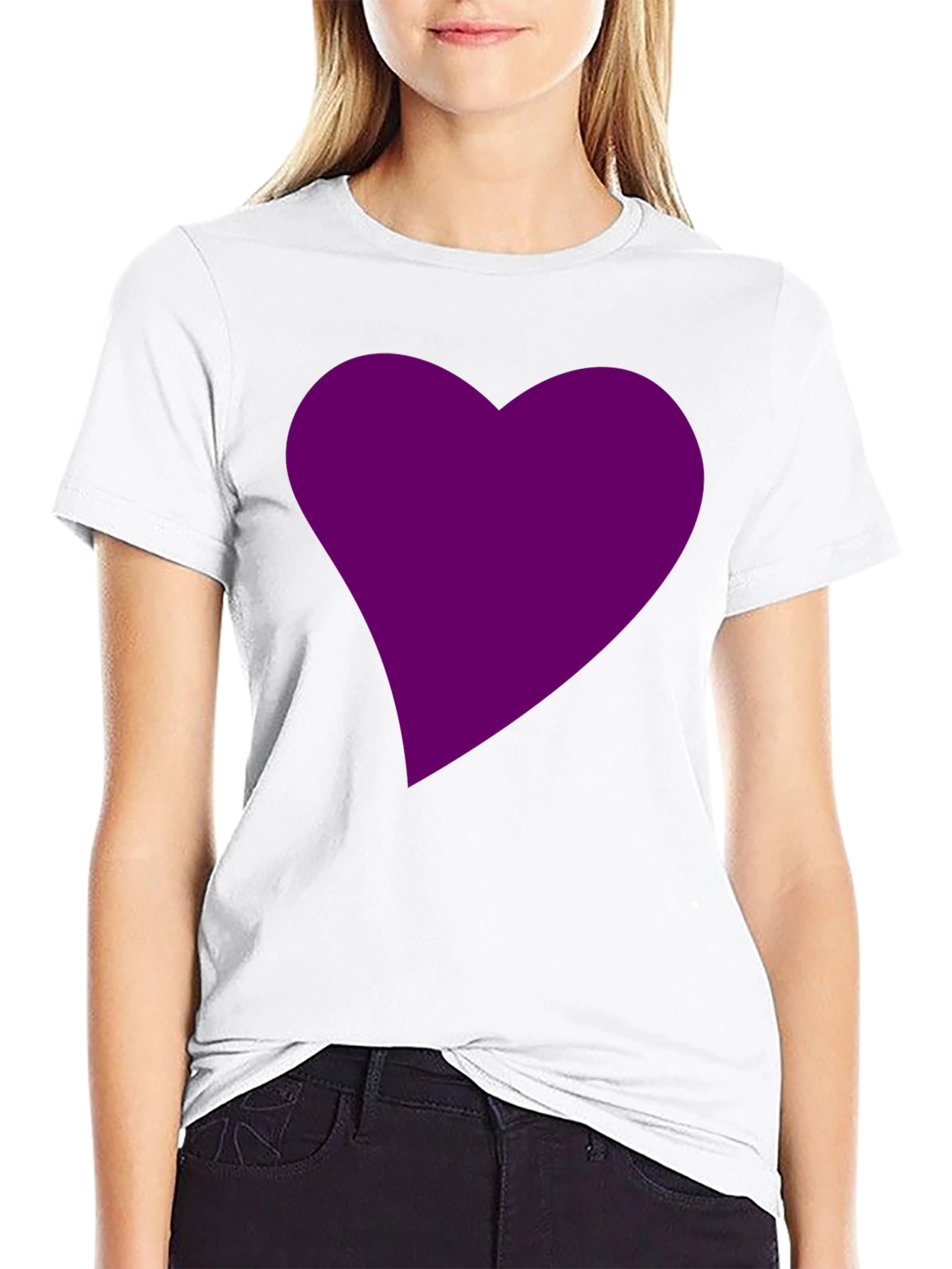 Black Heart Graphic Tee - Black Cotton Blend Casual Wear view 9