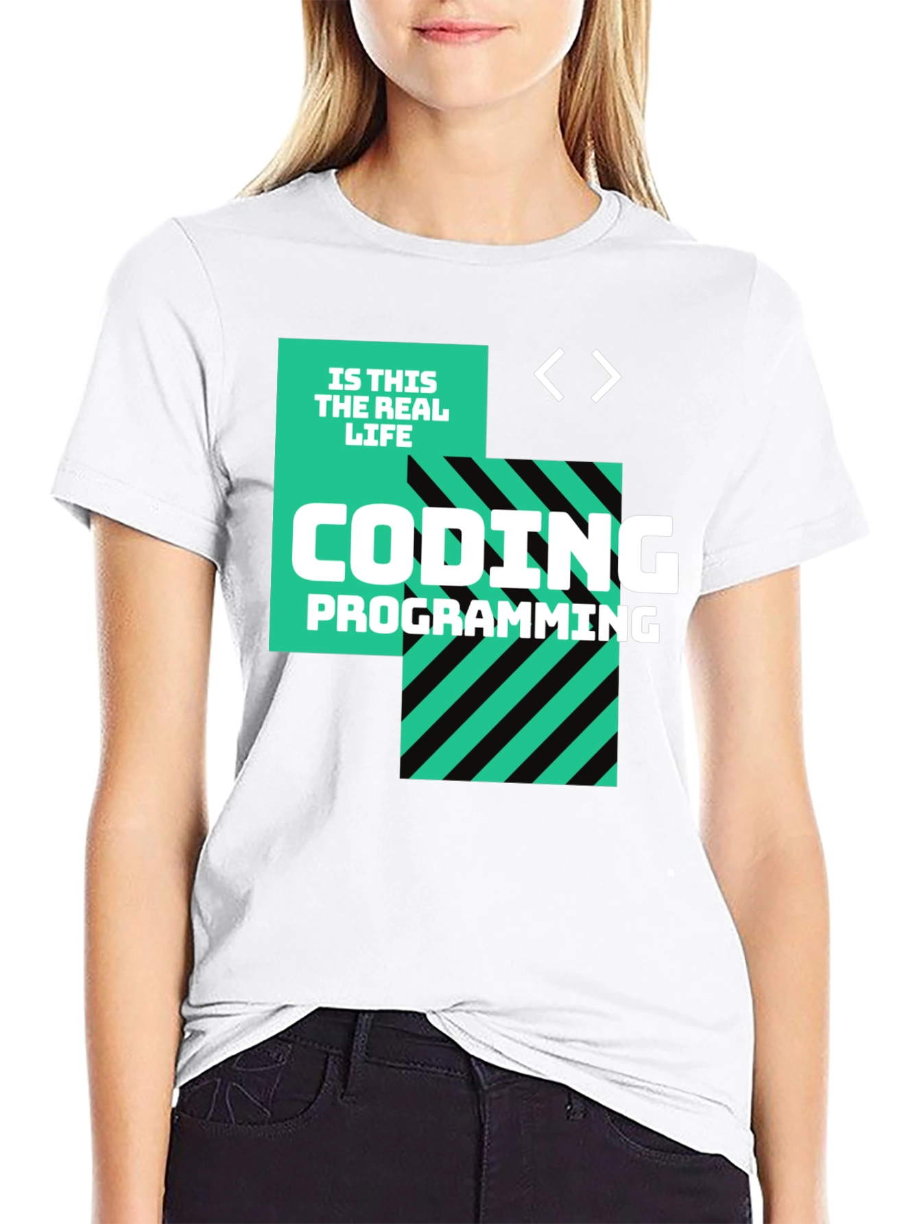 Black Coding is This the Real Life Black T-Shirt view 9