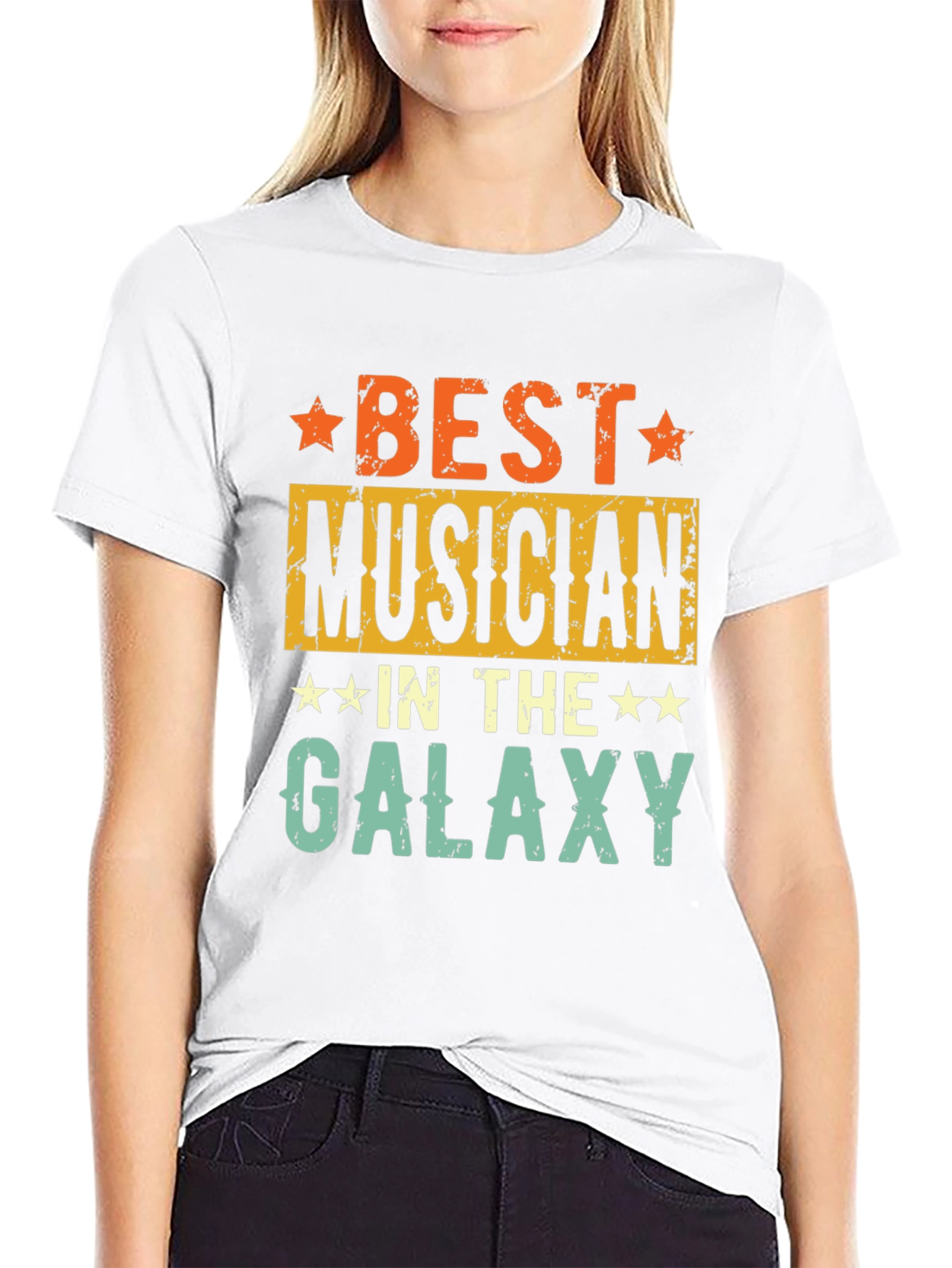 Black Best Musician in the Galaxy T-Shirt - Retro Style view 9