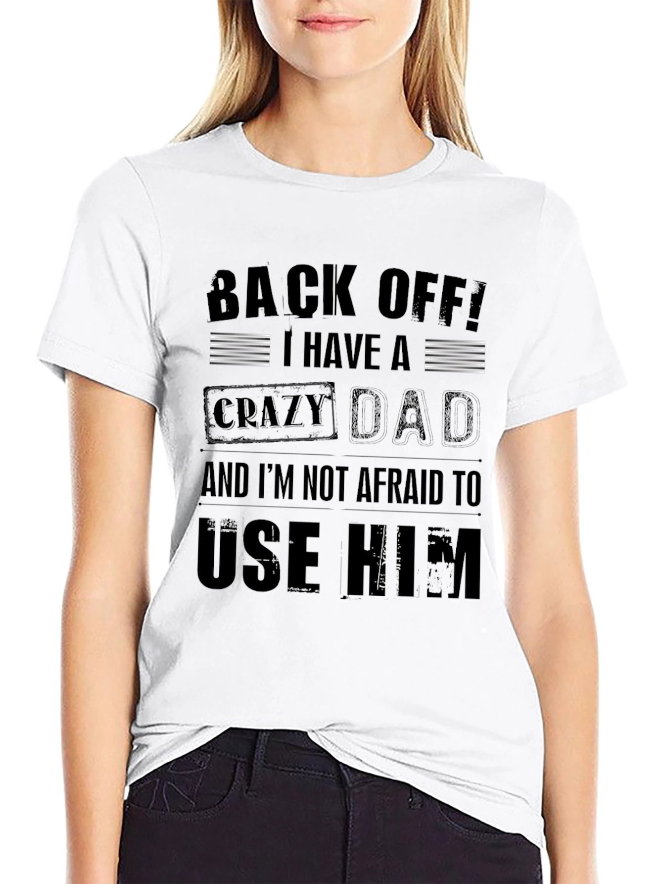Black Crazy Dad Graphic Tee - Novelty Men's T-Shirt view 9
