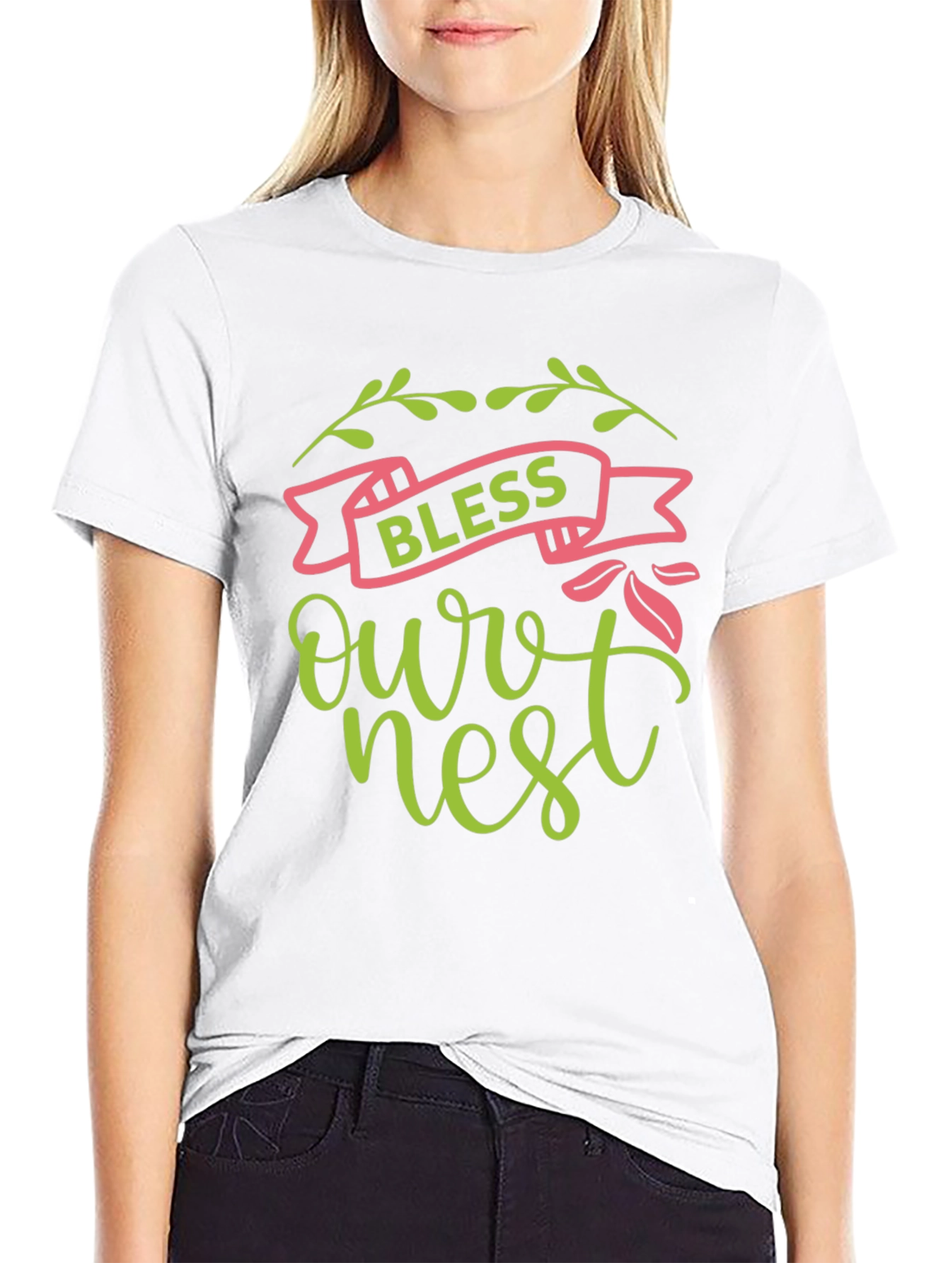 Black Bless Our Nest Graphic Tee - Black view 9