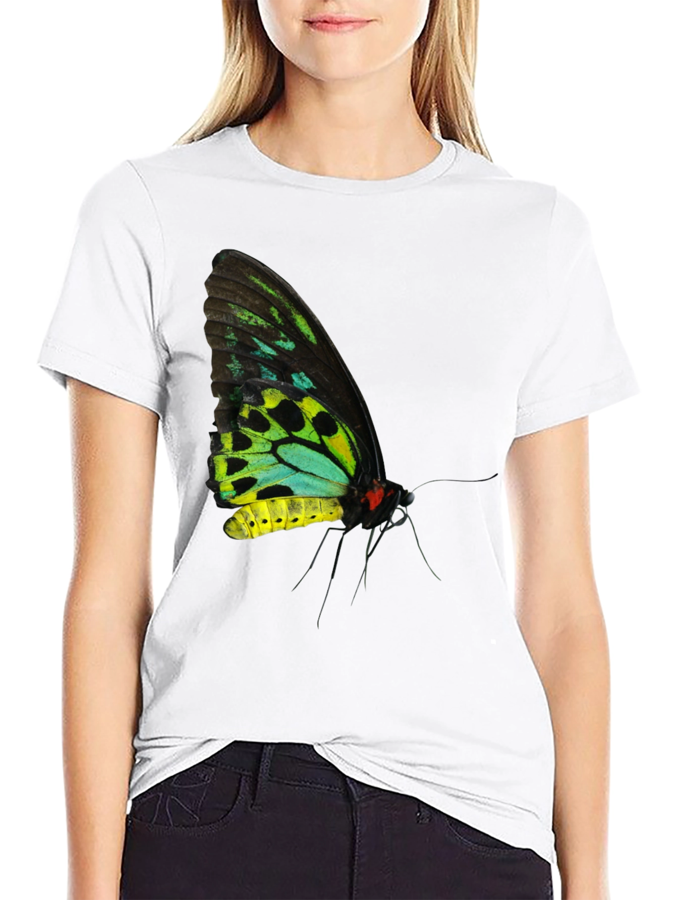 Black Butterfly Graphic Black T-Shirt view 9