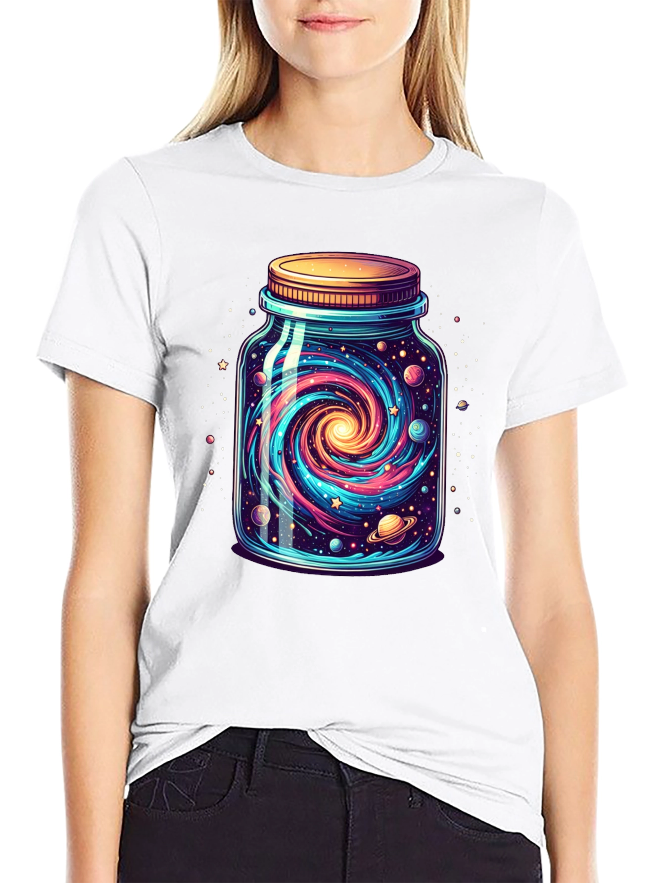 Black Galaxy Jar Graphic Tee - Men's Black T-Shirt view 9