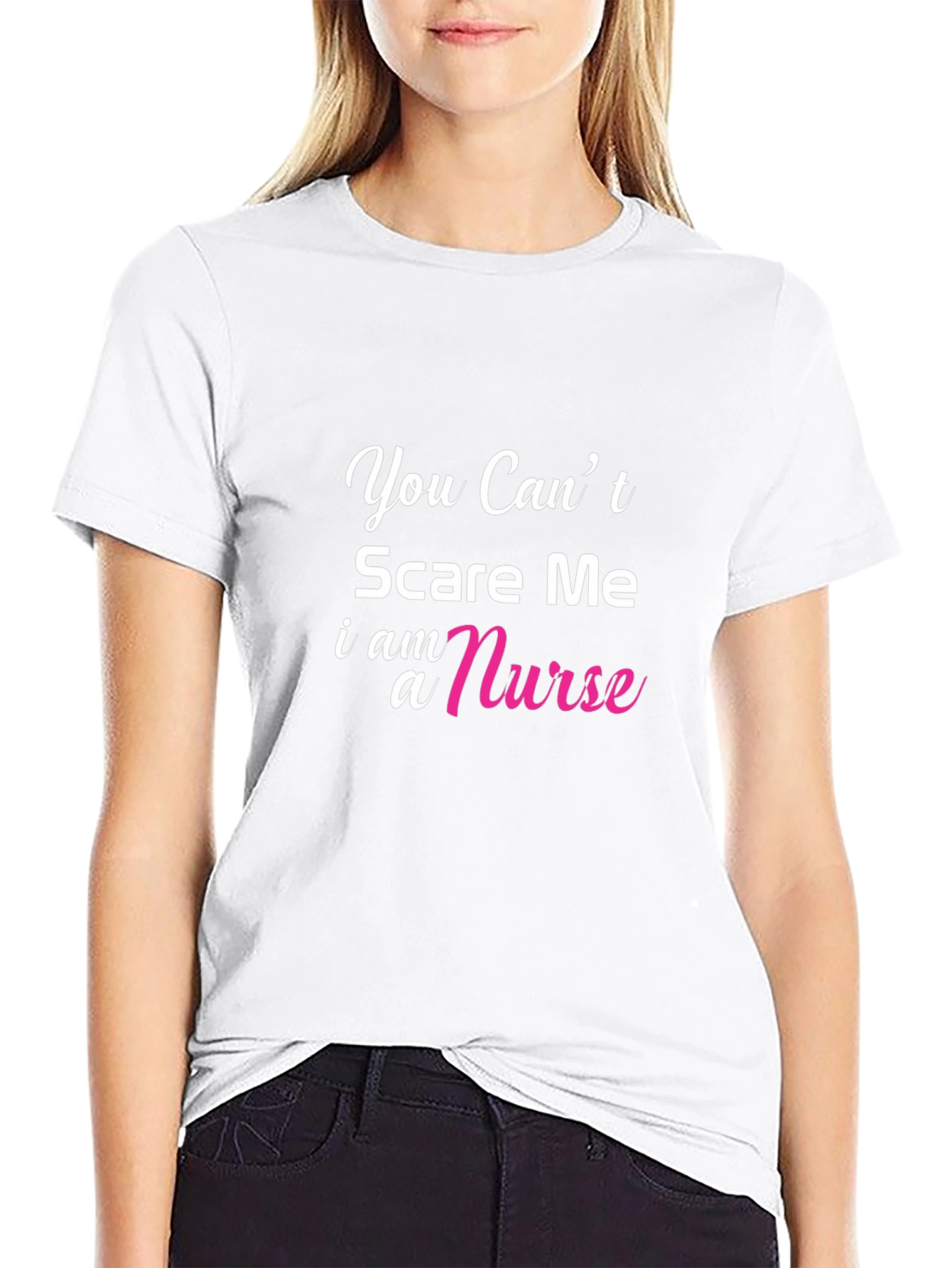 Black Nurse T-Shirt - You Can't Scare Me view 9