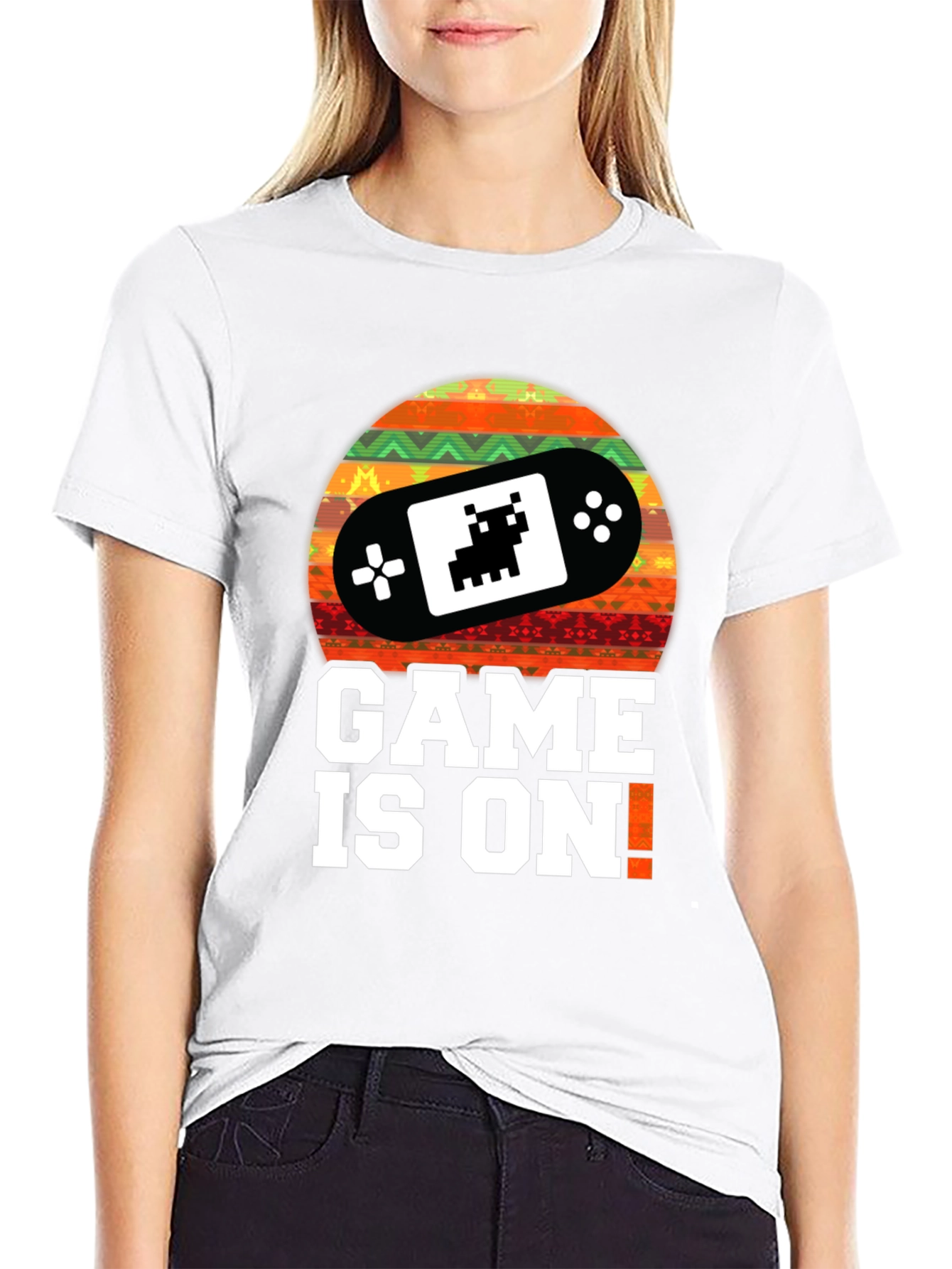 Black Game On! Retro Gamer T-Shirt - Black view 9