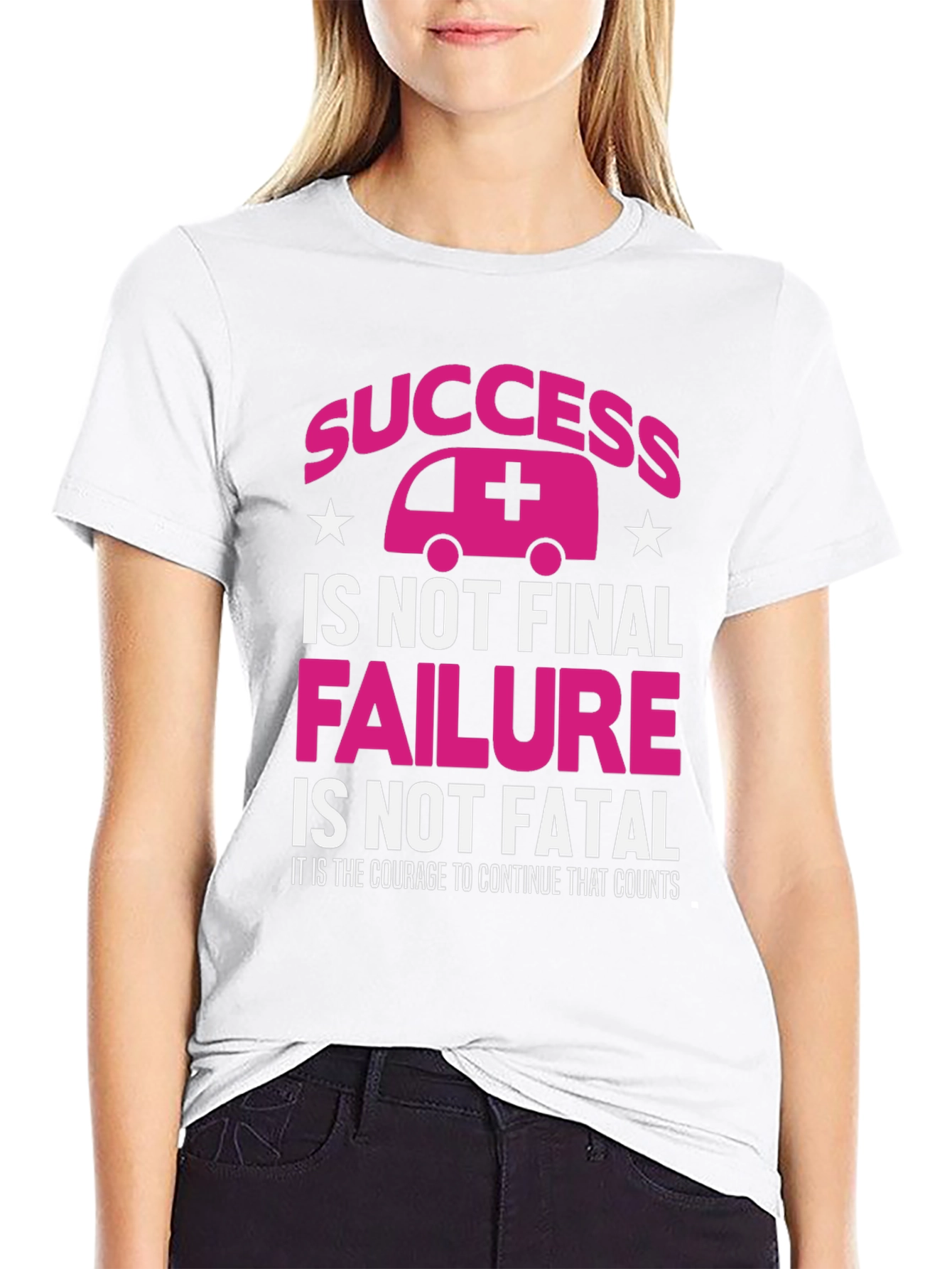 Black Success Ambulance Graphic Tee - Courage Counts T-Shirt view 9