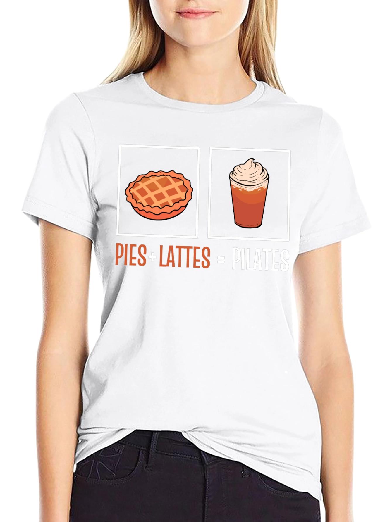 Black Pies + Lattes = Pilates T-Shirt view 9