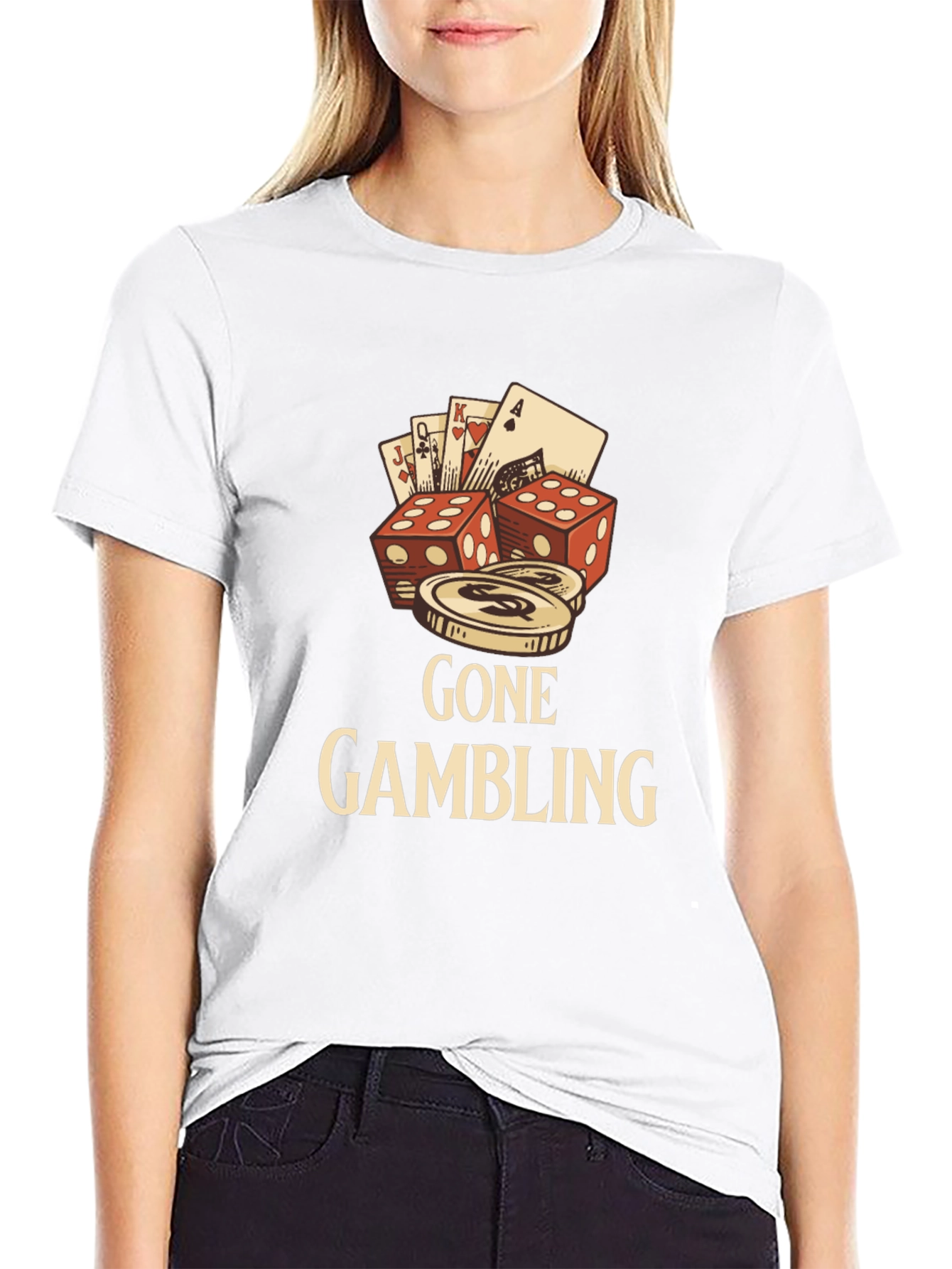 Black Gone Gambling Graphic Tee - Black view 9