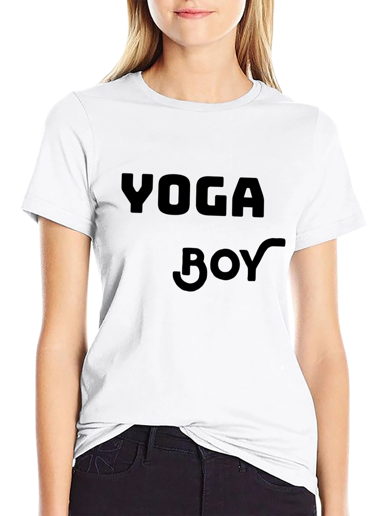 Black Yoga Boy Black Cotton T-Shirt view 9