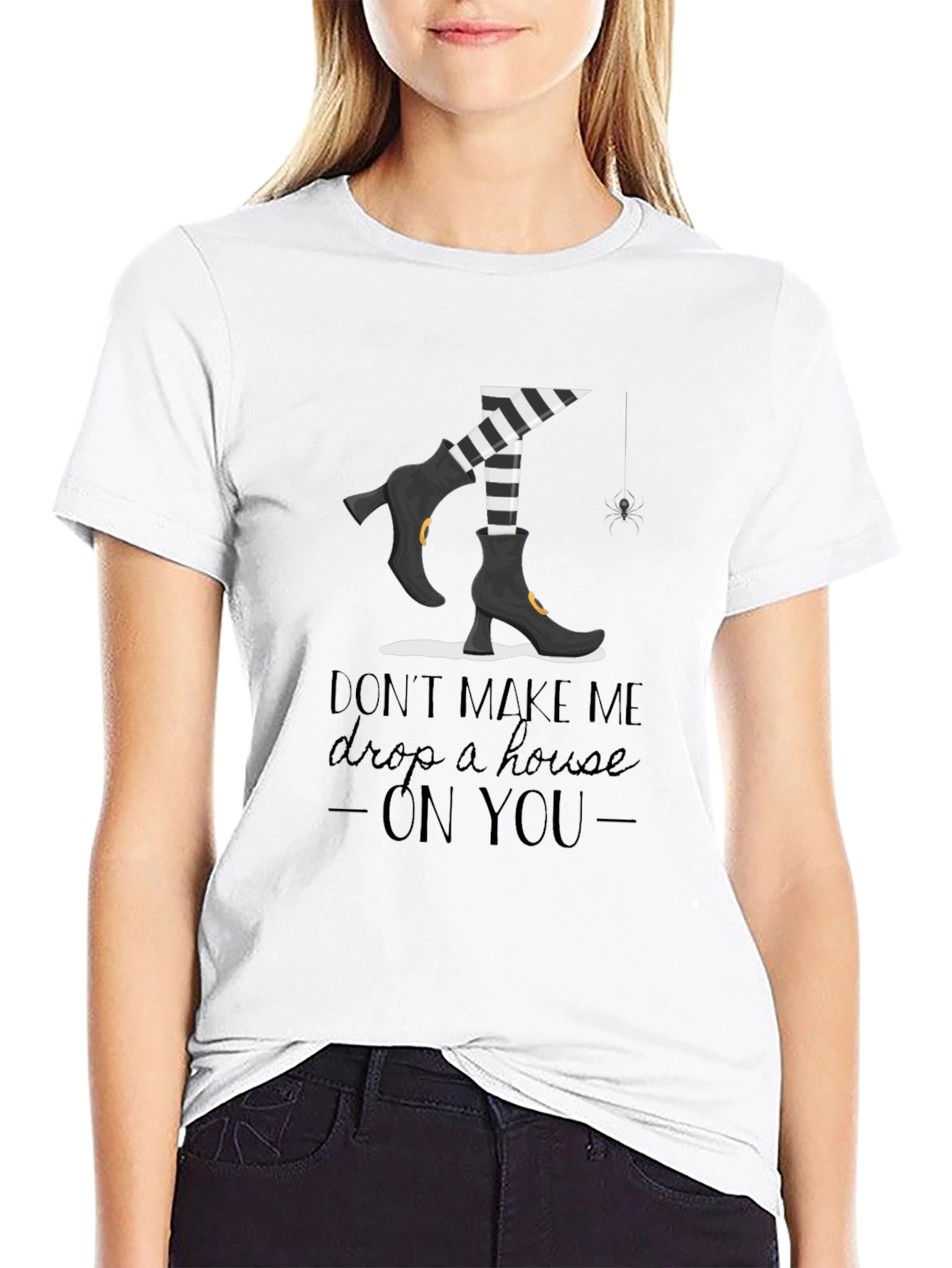 Black Witchy T-Shirt: Don't Make Me Drop a House On You view 9