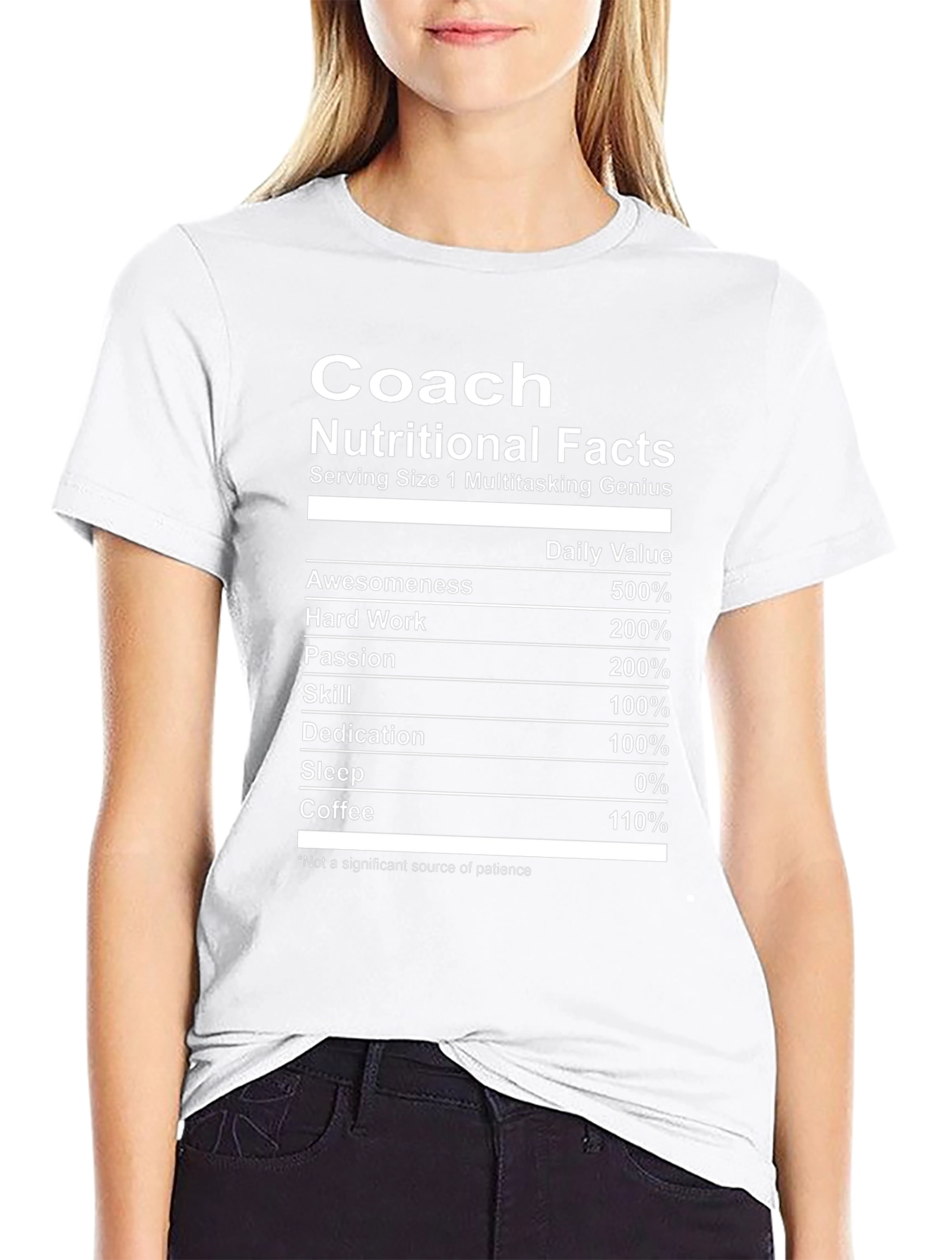 Black Coach Nutritional Facts T-Shirt - Multitasking Genius Tee view 9