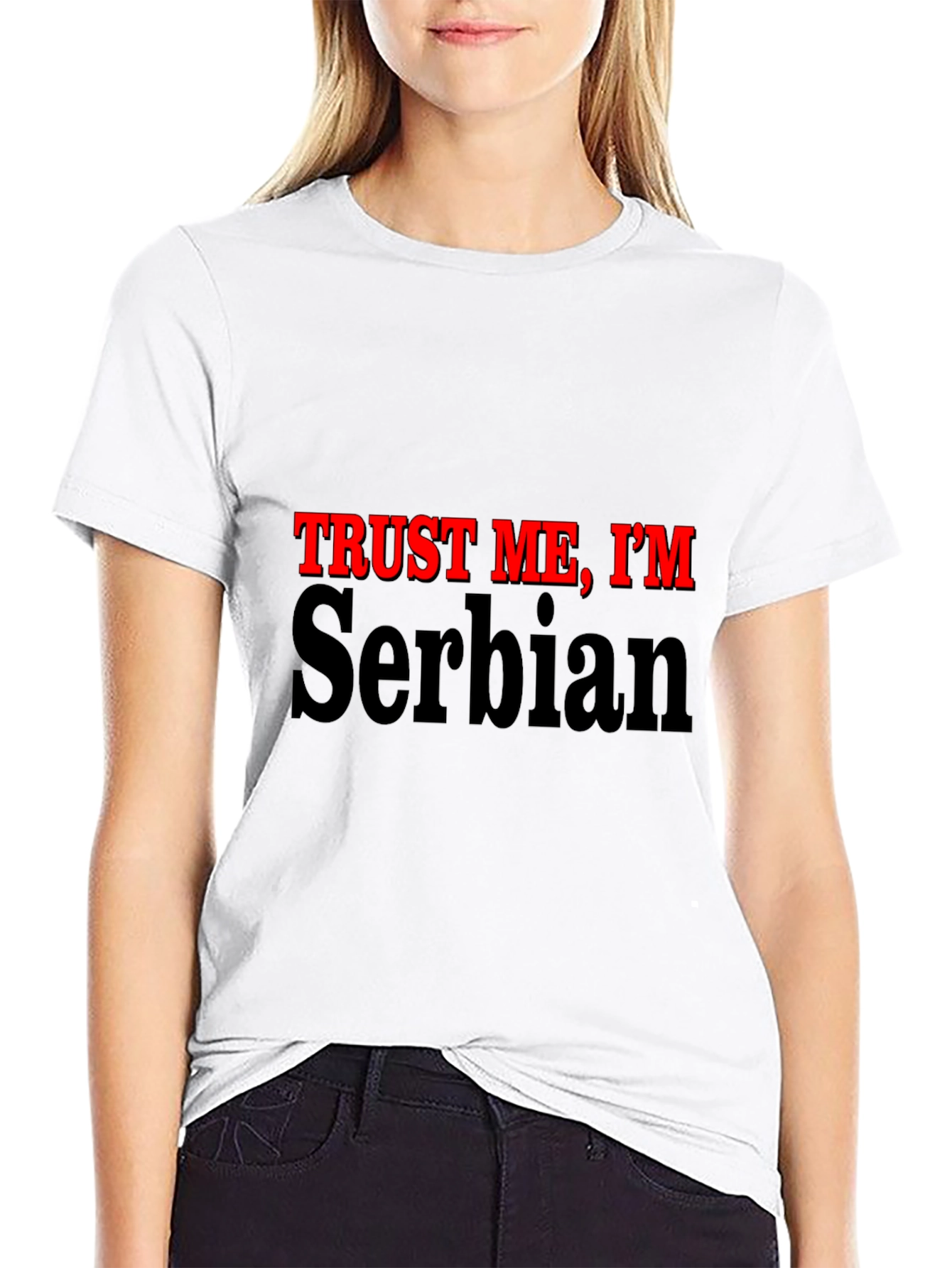 Black Trust Me, I'm Serbian - Graphic T-Shirt view 9