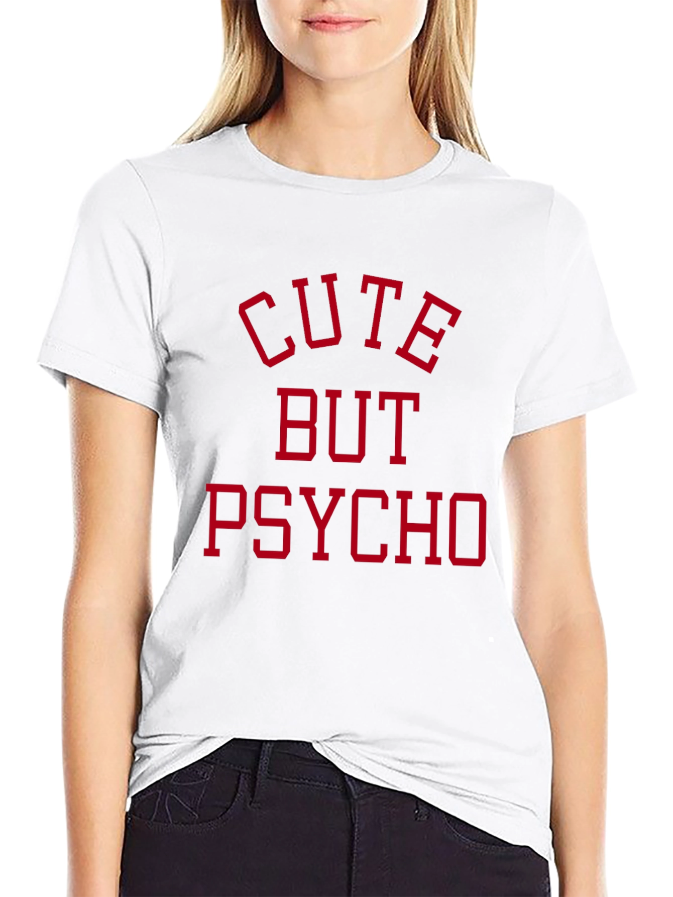 Black Cute But Psycho Black T-Shirt view 9