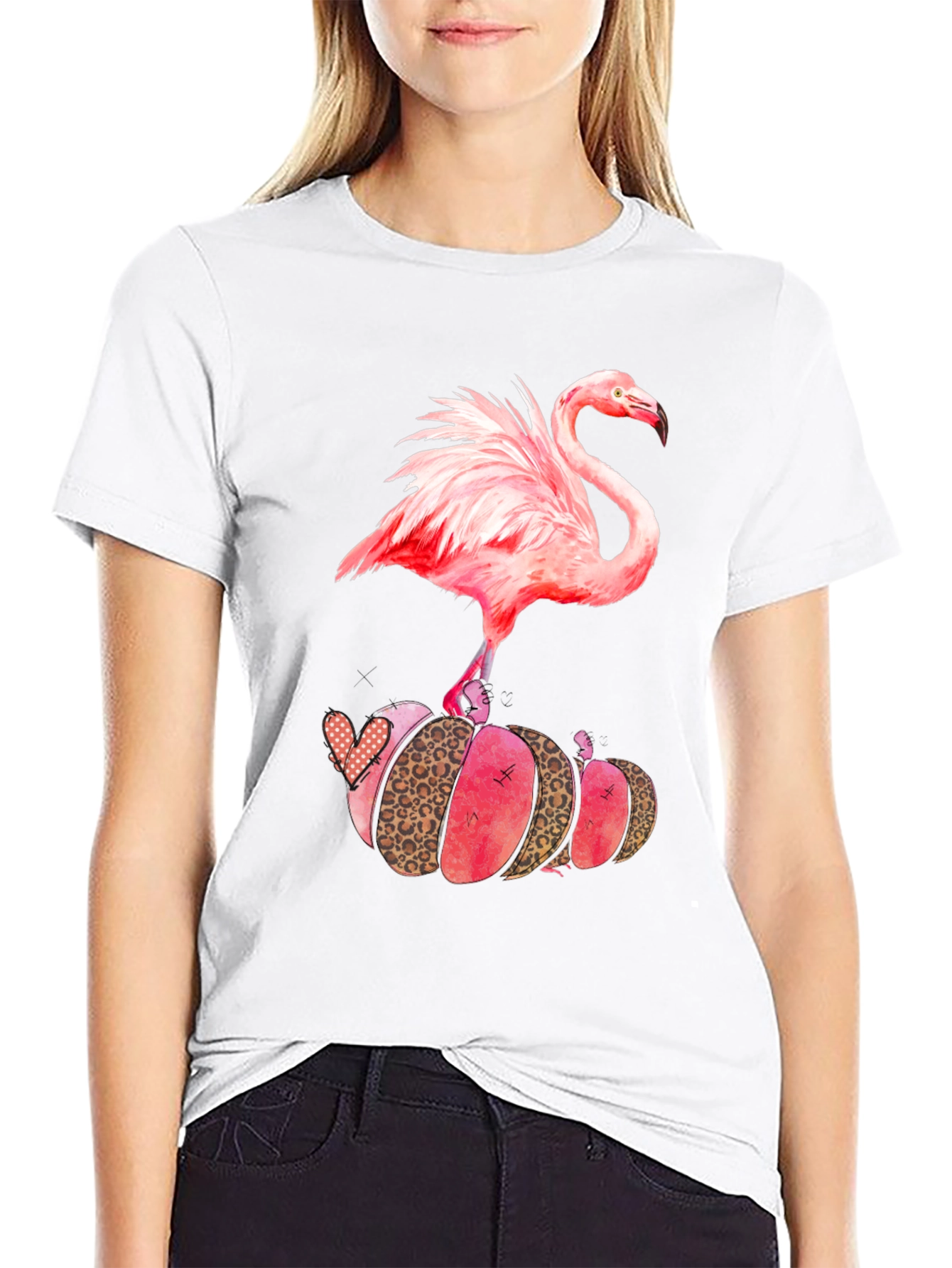Black Flamingo Pumpkin Patch Tee view 9