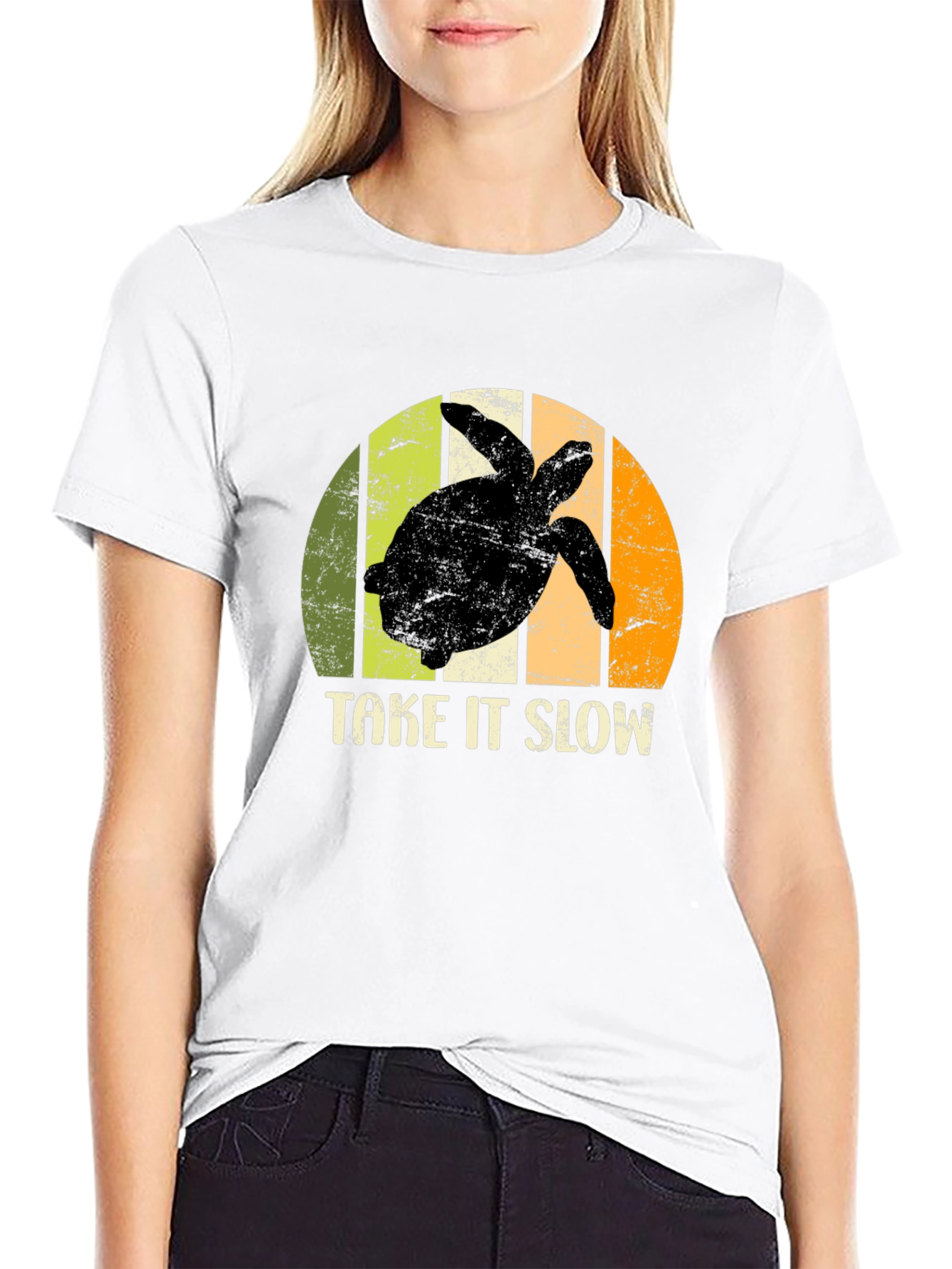 Black Take It Slow Turtle Graphic Tee - Relaxed Comfort view 9