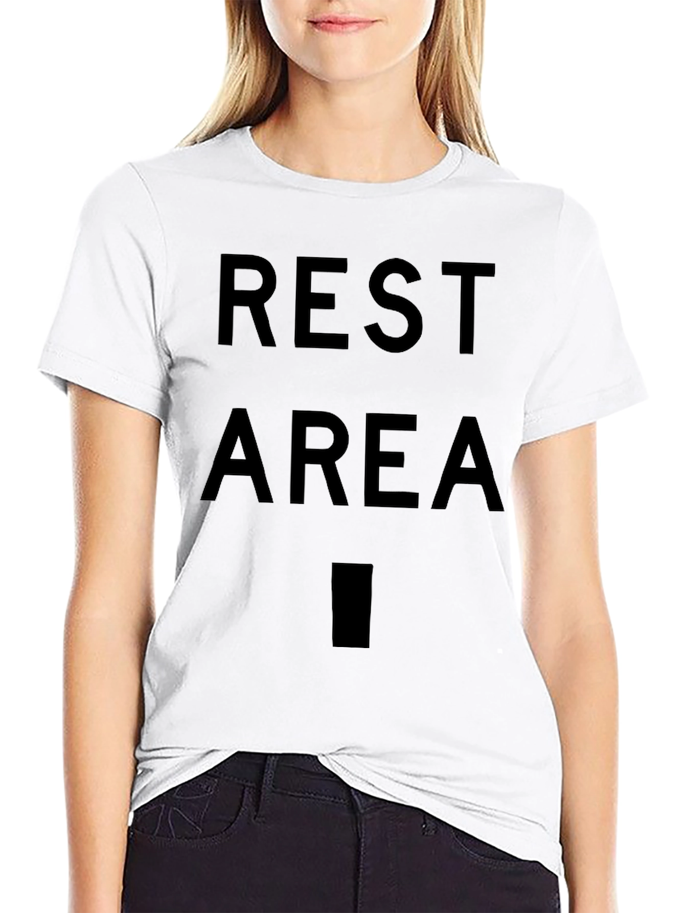 Black Rest Area Graphic T-Shirt - Novelty Tee view 9