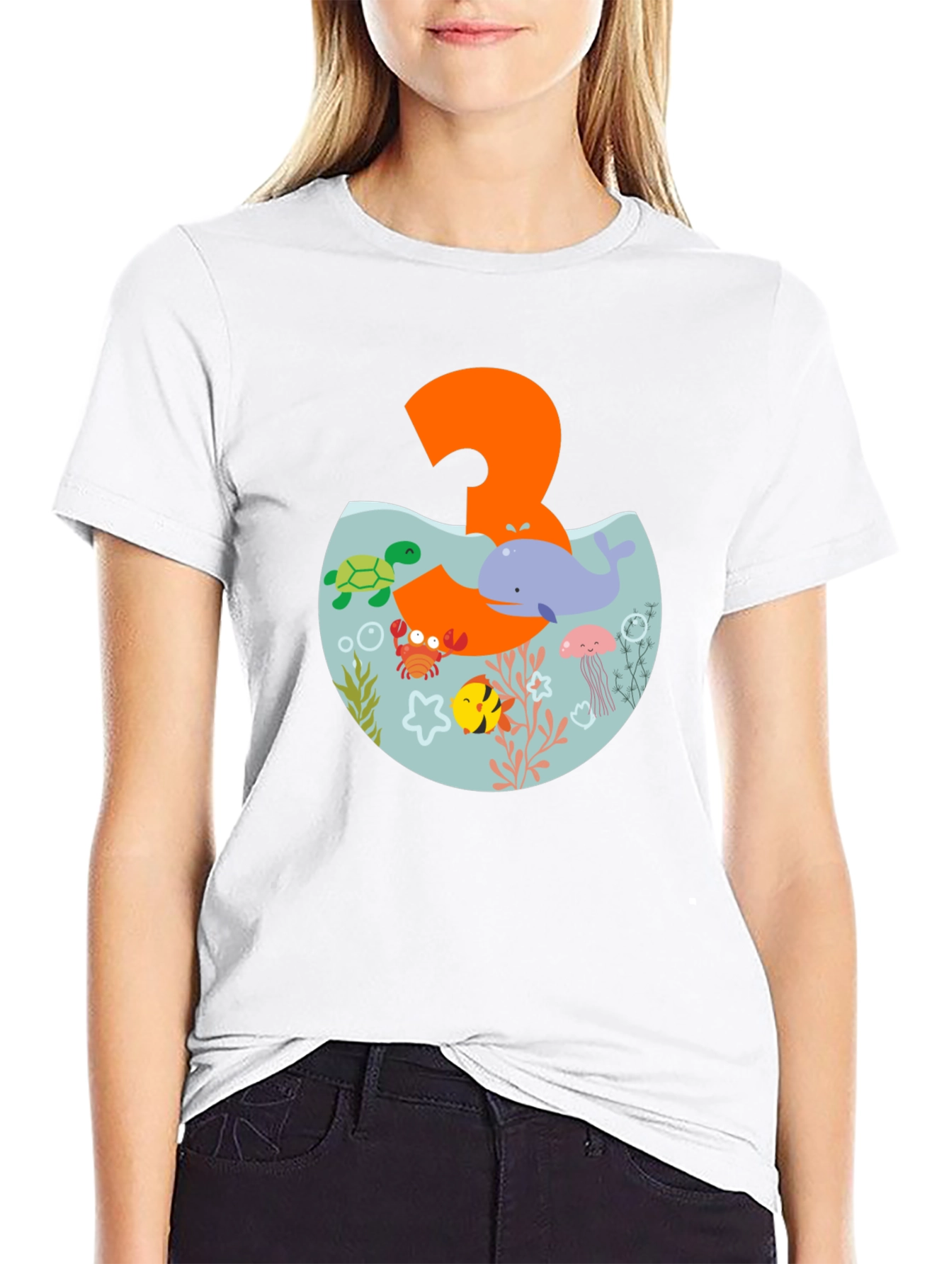 Kids 3rd Birthday Ocean Theme T-Shirt - 9
