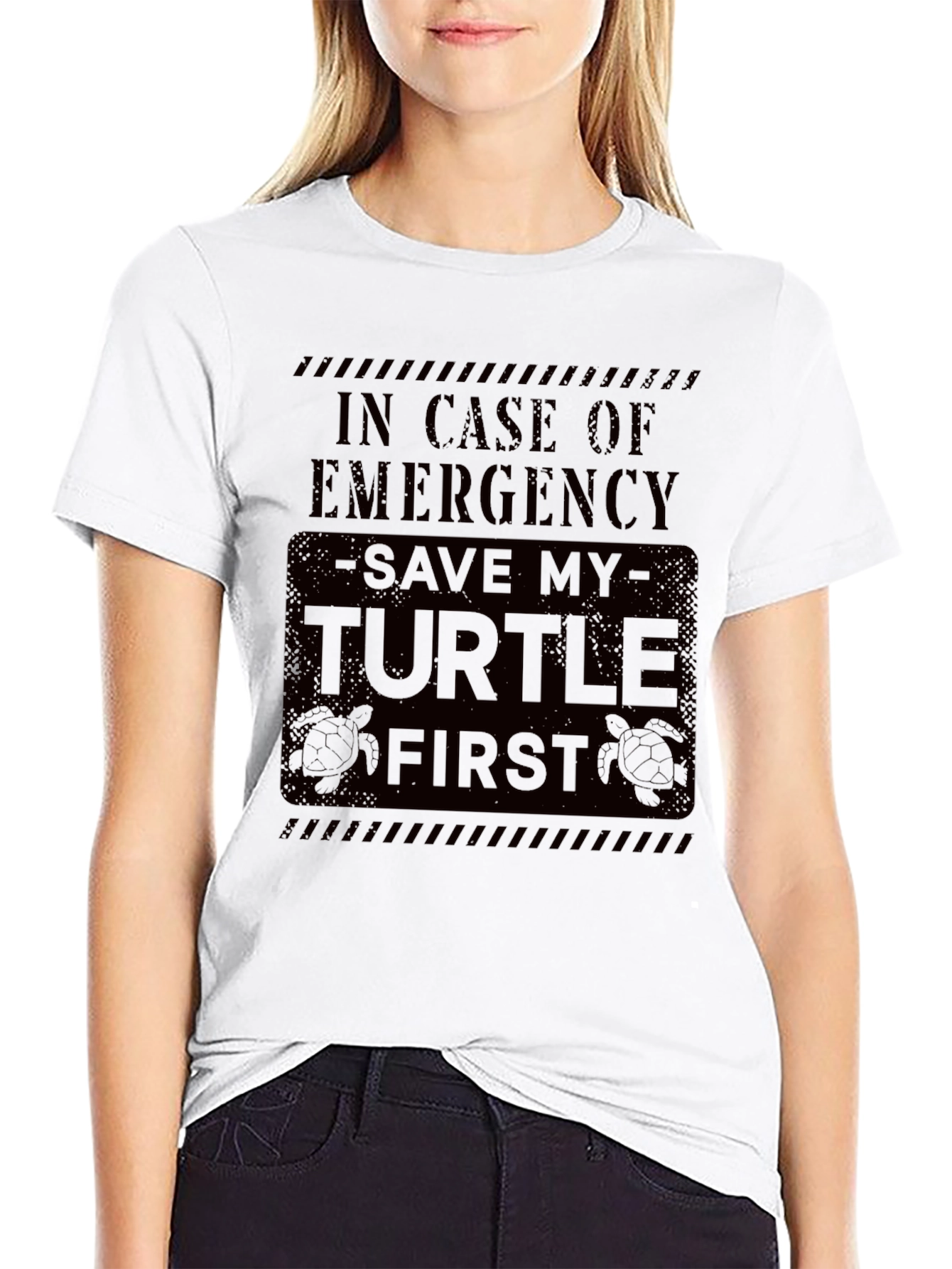 Black Save My Turtle First Graphic T-Shirt view 9