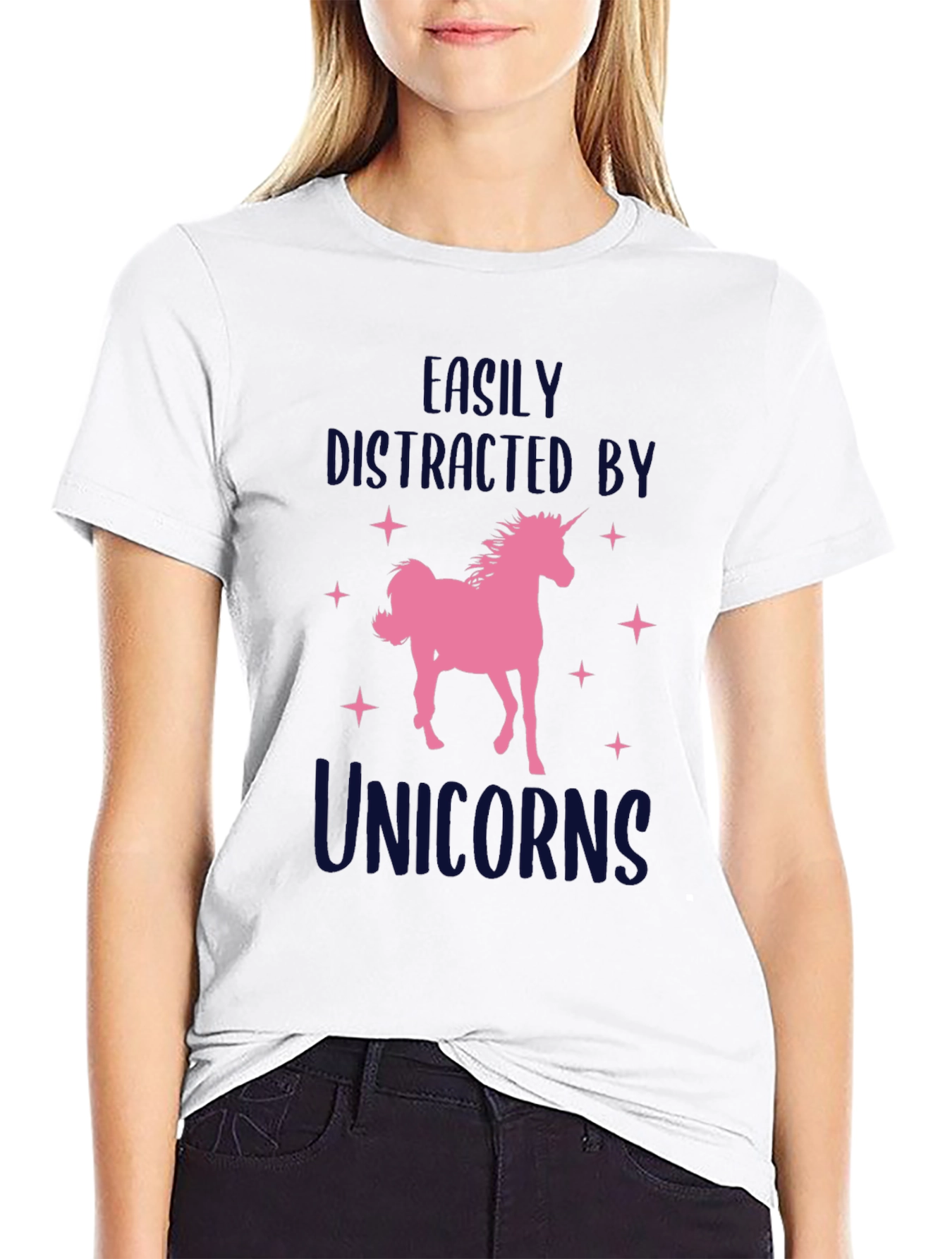 Black Unicorn Lover T-Shirt - Easily Distracted view 9