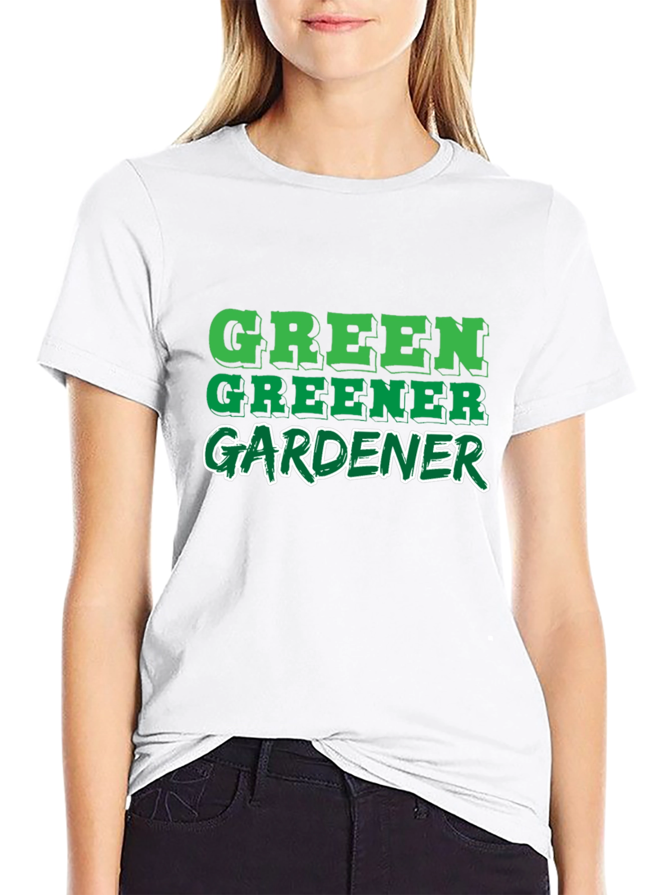 Black Green Greener Gardener Black T-Shirt view 9