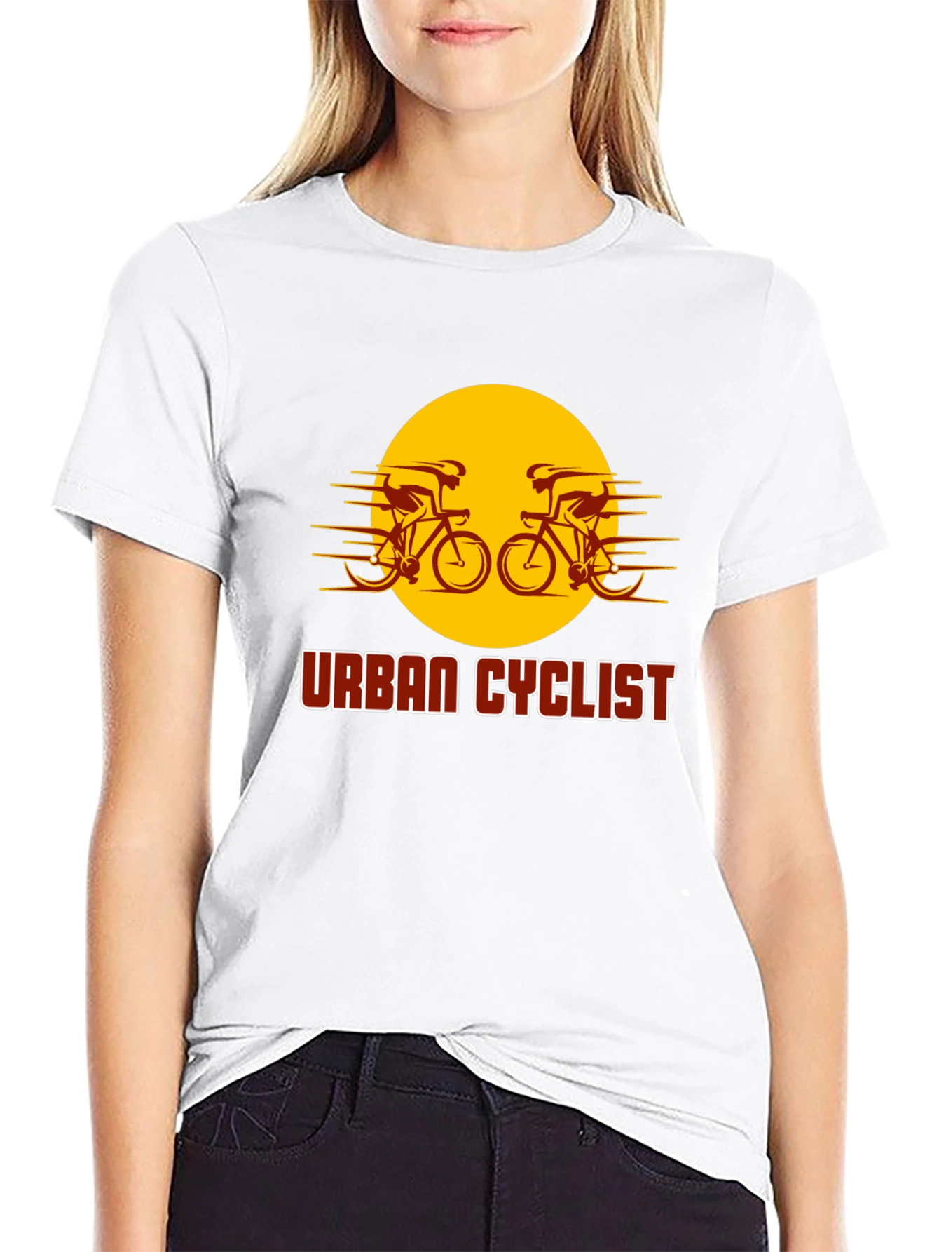 Black Urban Cyclist Graphic T-Shirt - Black Cotton Tee view 9