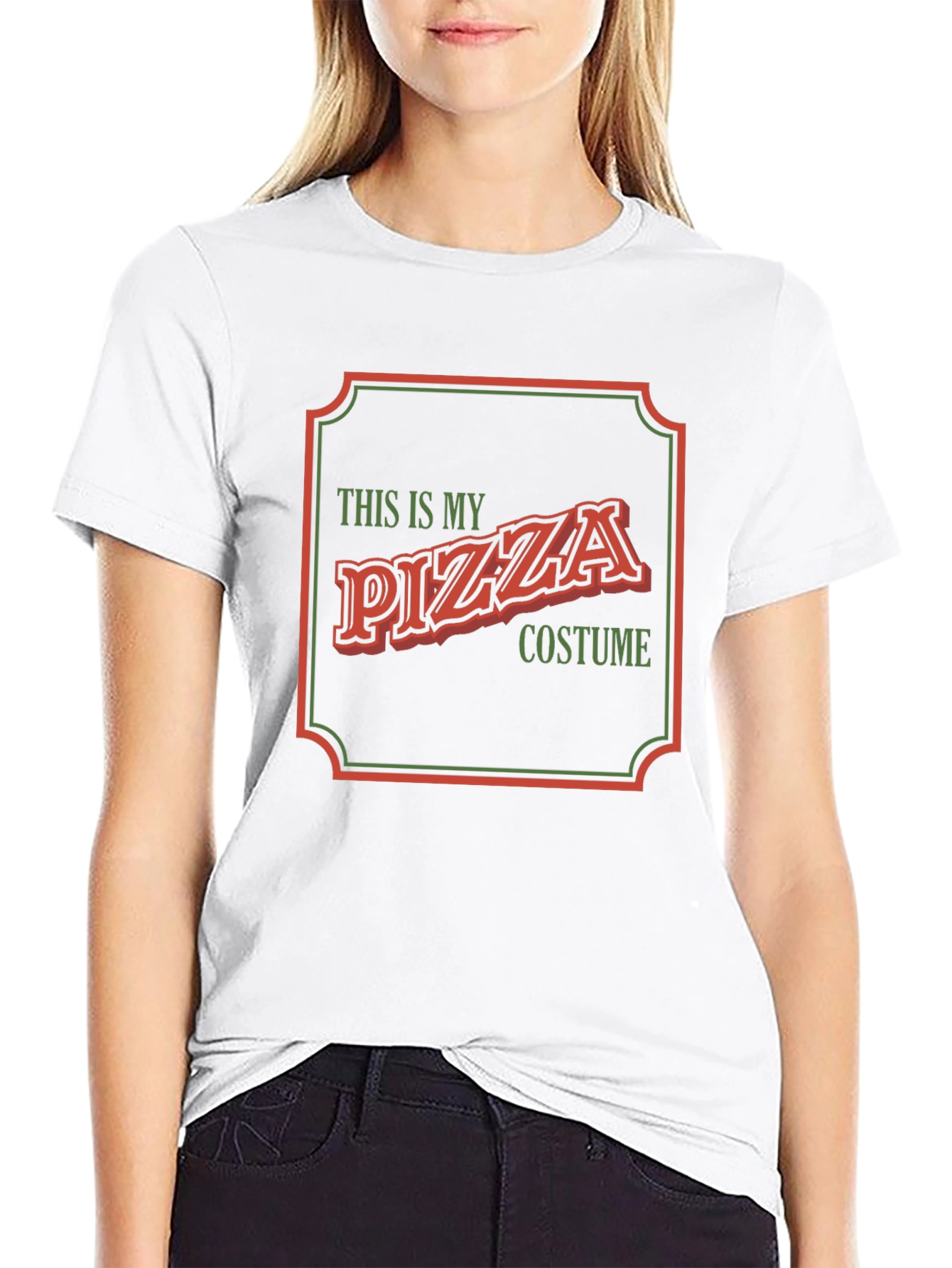 Black Pizza Costume T-Shirt - Funny Halloween Tee view 9